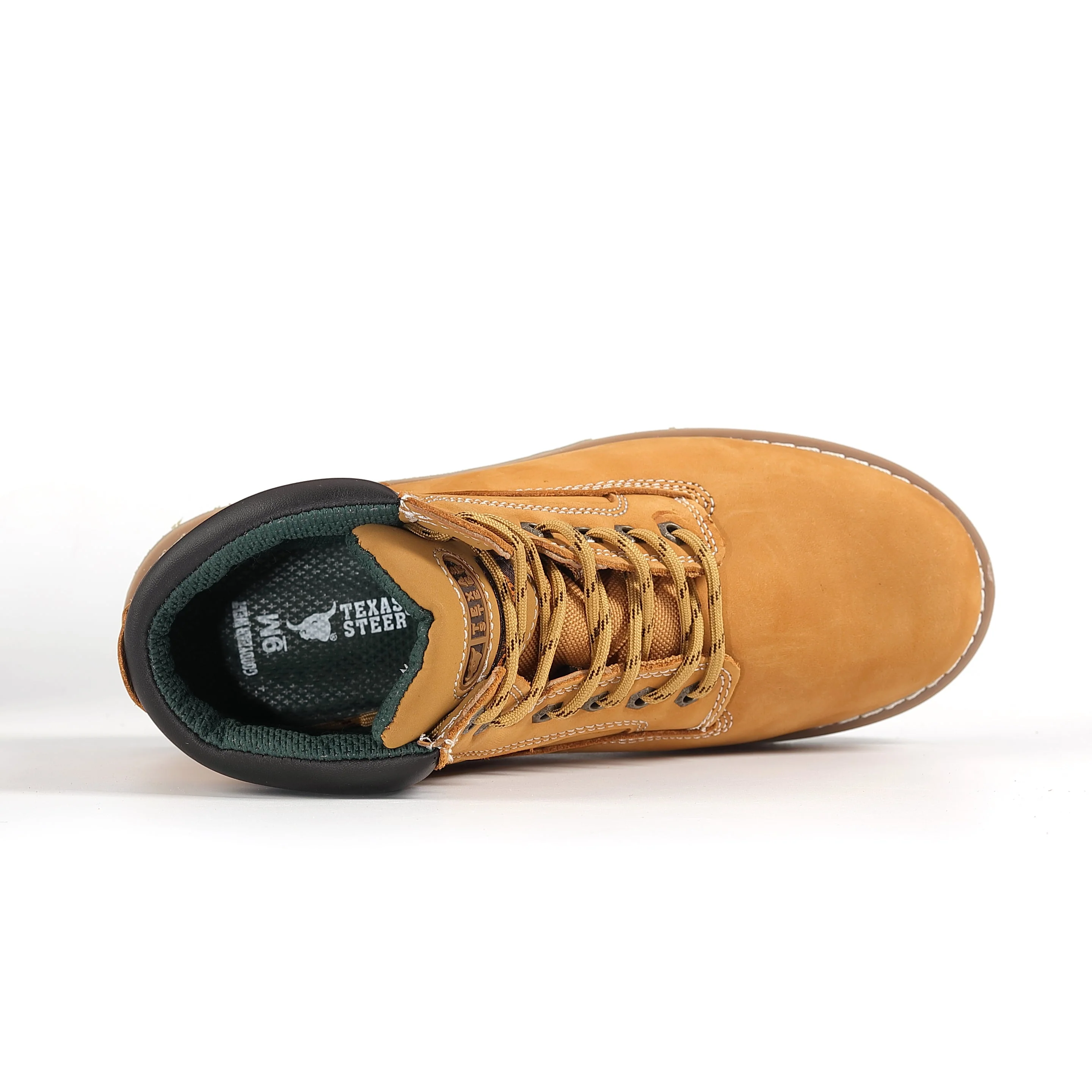 00094 Men's Work Boots Wheat Nubuck Leather with Soft Toe Casual Safty Shoes - Image 10