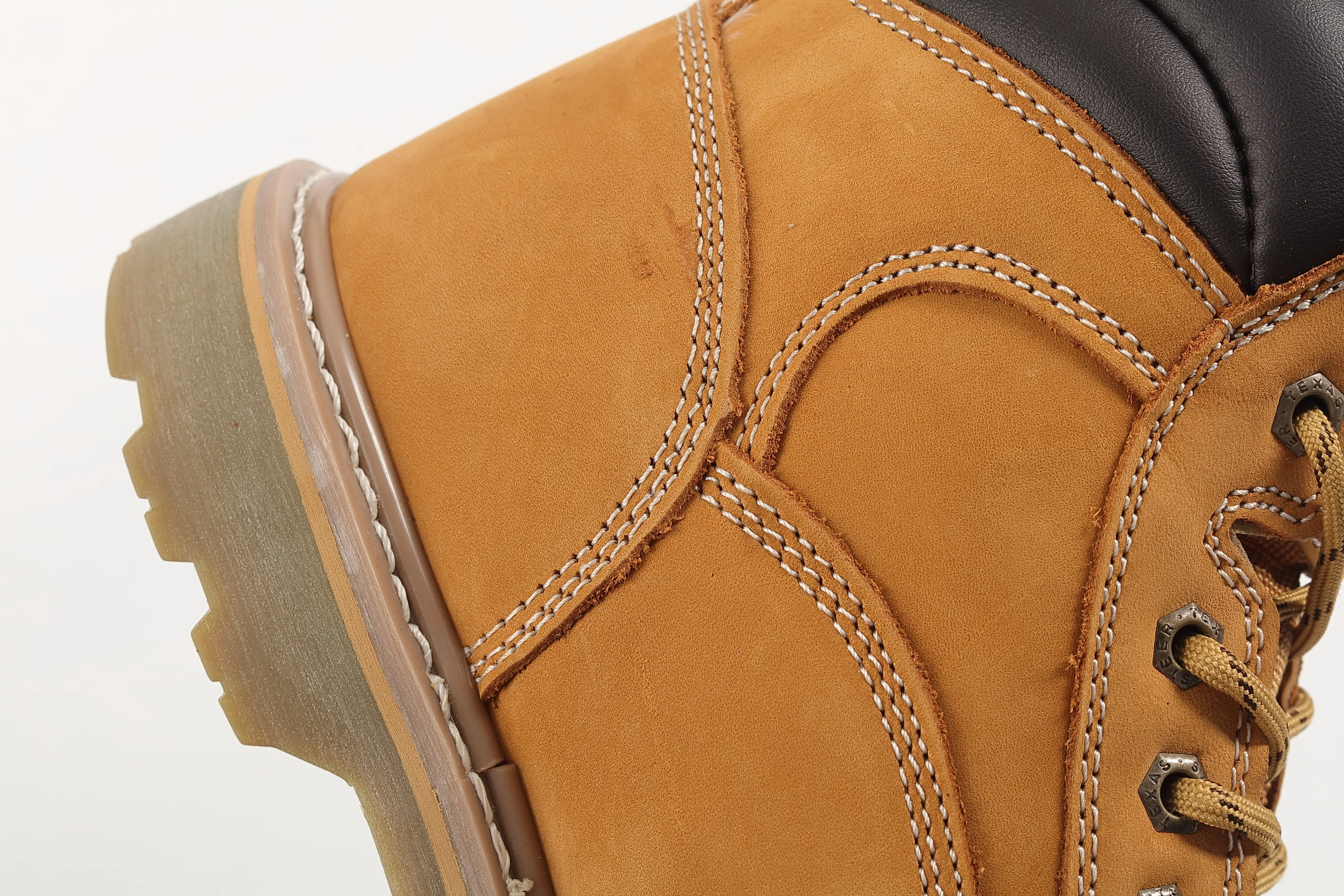 00094 Men's Work Boots Wheat Nubuck Leather with Soft Toe Casual Safty Shoes - Image 4