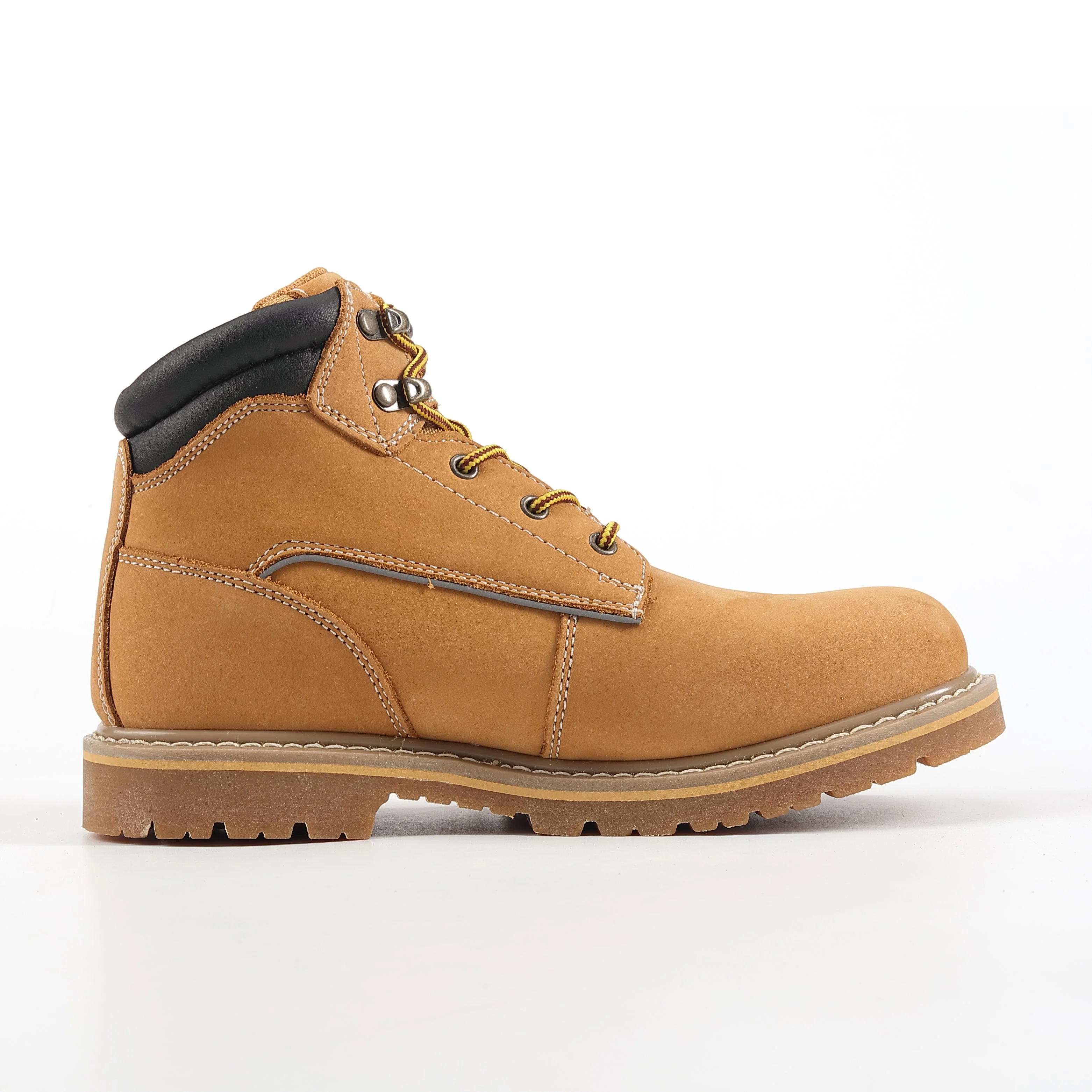 00094 Men's Work Boots Wheat Nubuck Leather with Soft Toe Casual Safty Shoes - Image 7