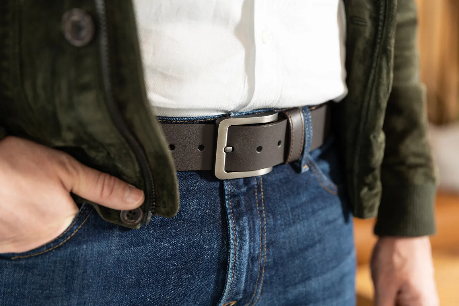 1.5 Inch Thick Leather Belt - Image 3