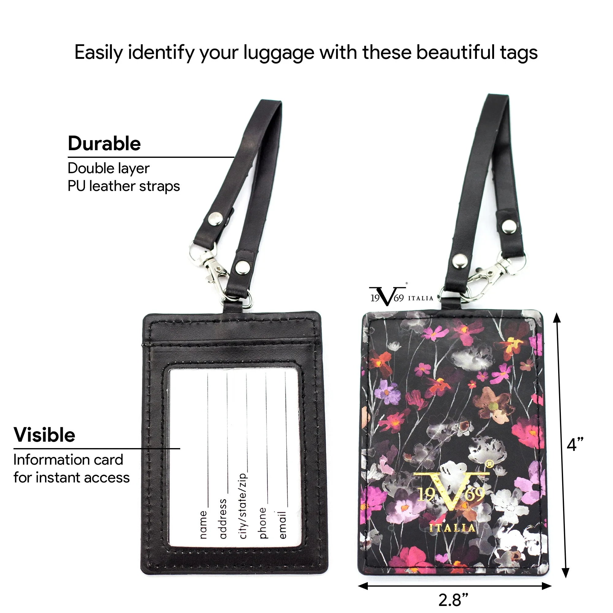 Runway Vegan Leather Luggage Tags Set - Image 3