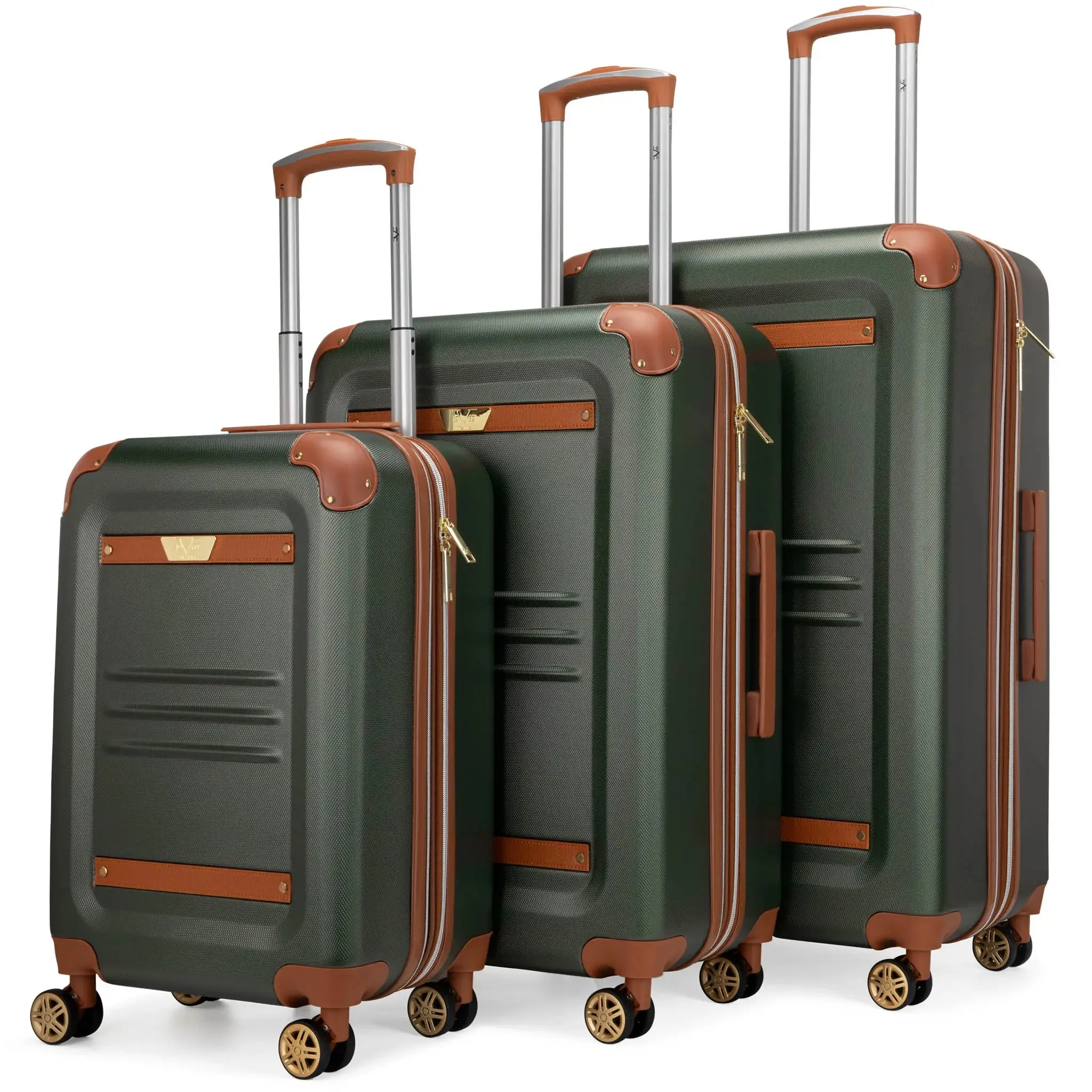 Vintage 3 Piece Expandable Retro Luggage Set - Image 23