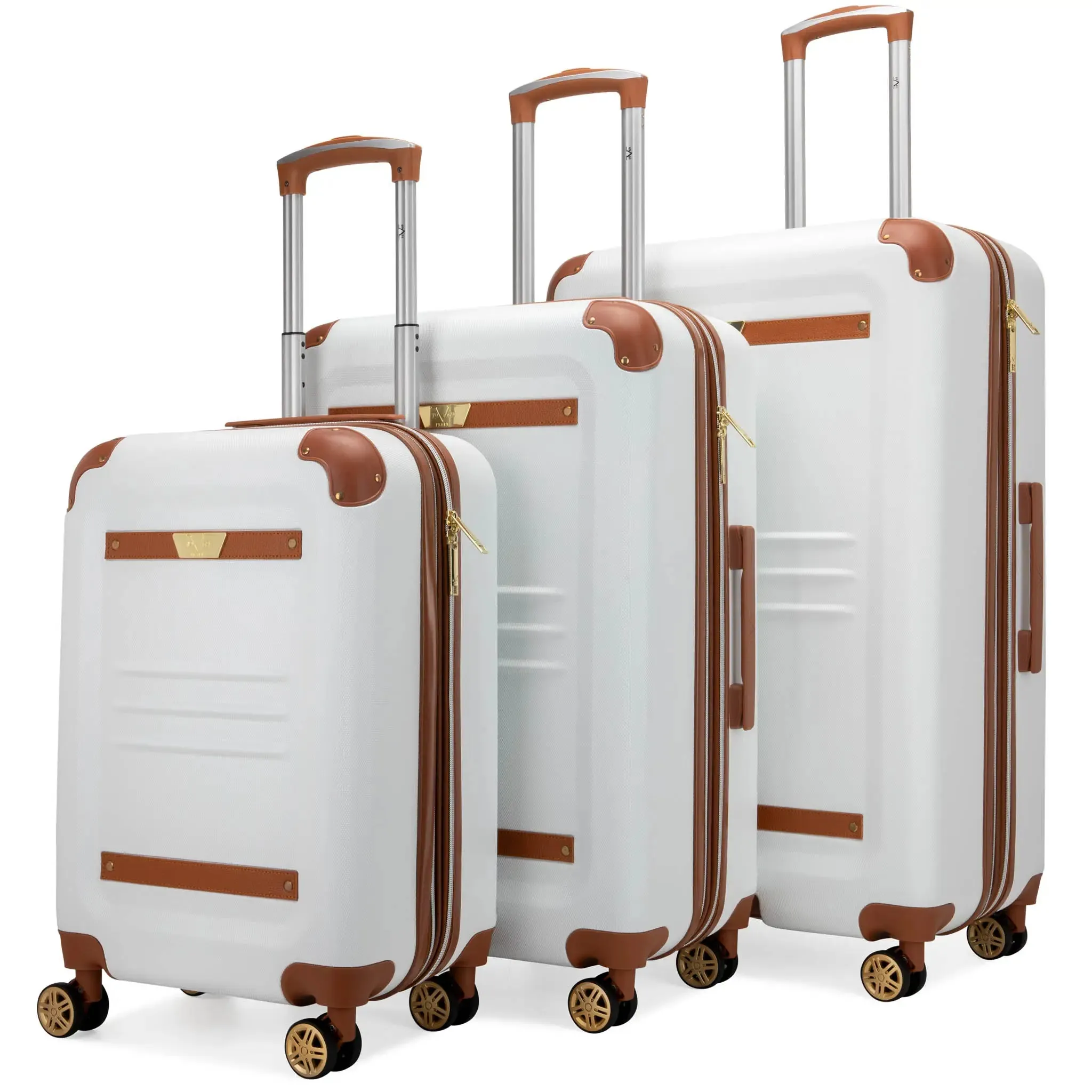 Vintage 3 Piece Expandable Retro Luggage Set - Image 25