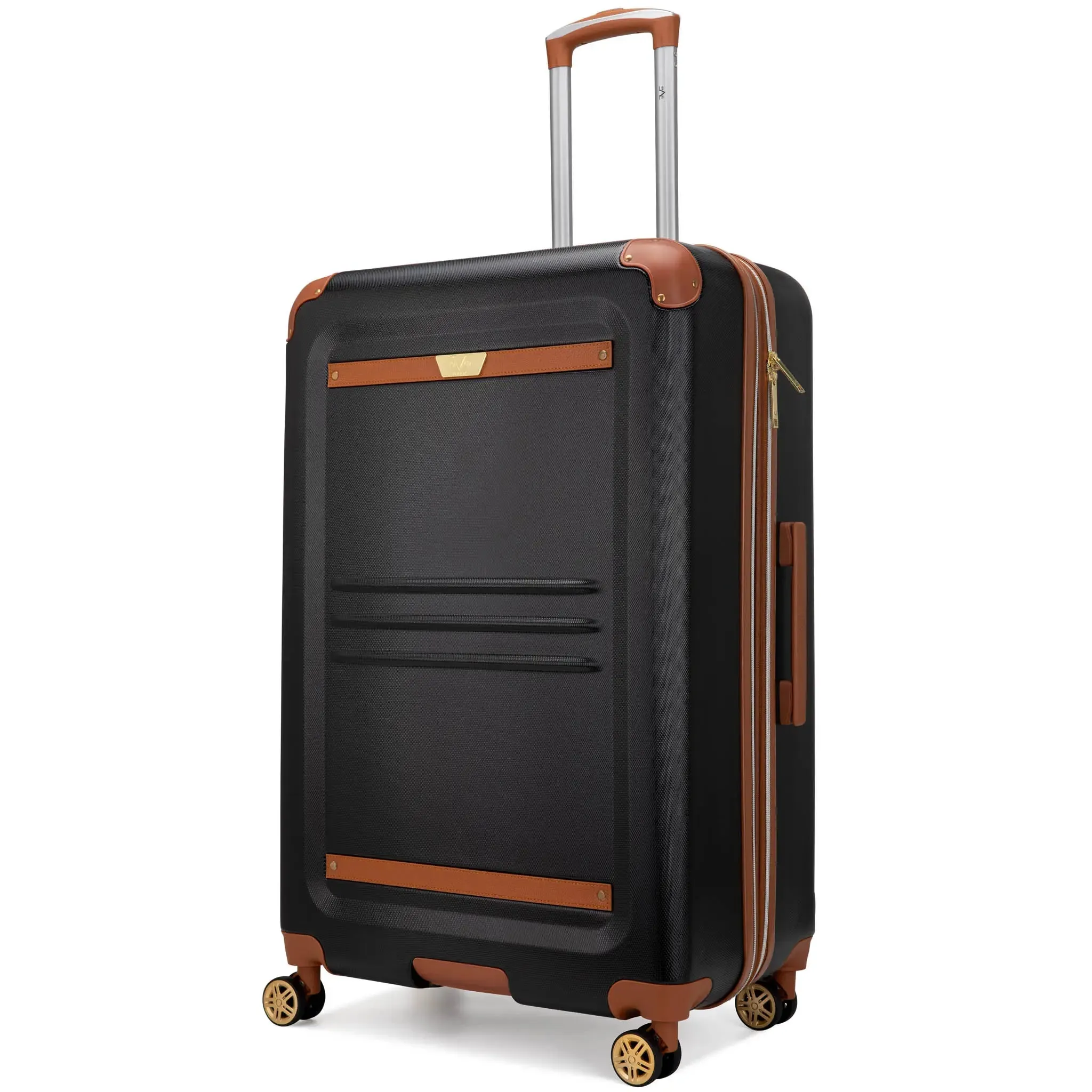 Vintage 3 Piece Expandable Retro Luggage Set - Image 8