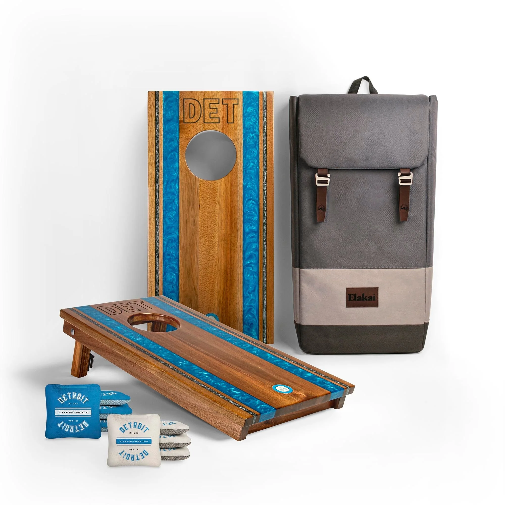 1ft x 2ft Gameday Teams Epoxy Resin Wood Compact Travel Cornhole Board Set - Image 3