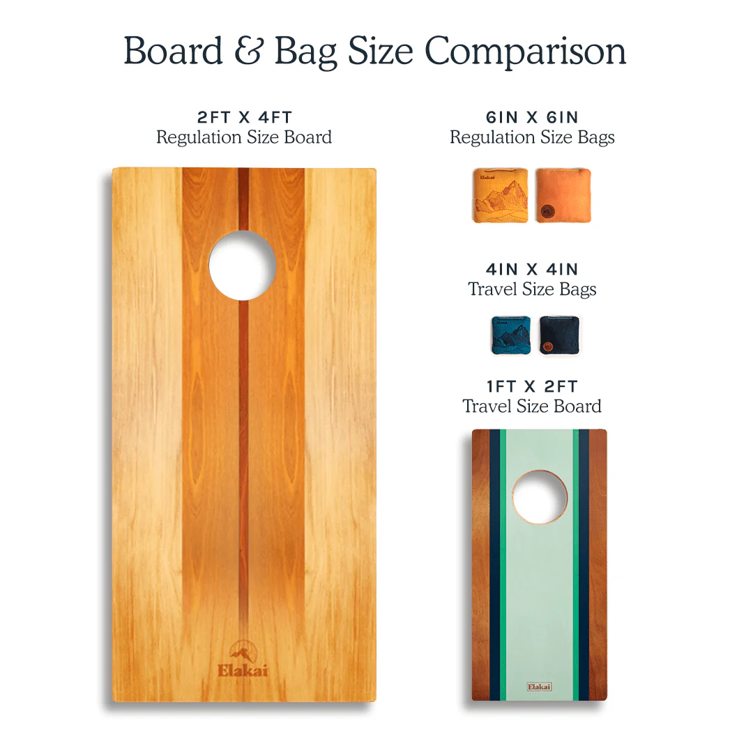 1ft x 2ft Resin & Wood Travel Cornhole Set | Beach Wave - Image 14