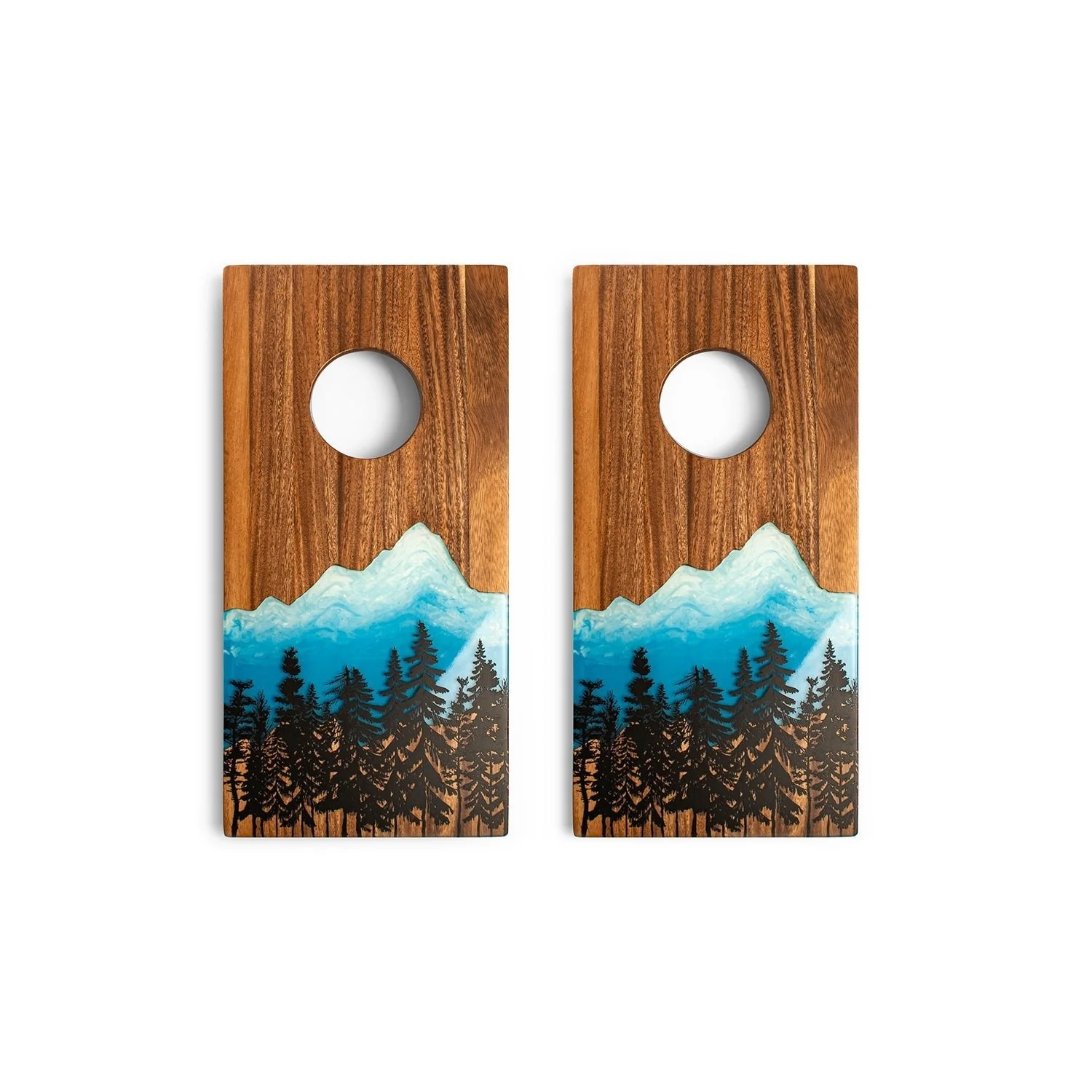 1ft x 2ft Resin & Wood Travel Cornhole Set | Mountain Collection - Image 2