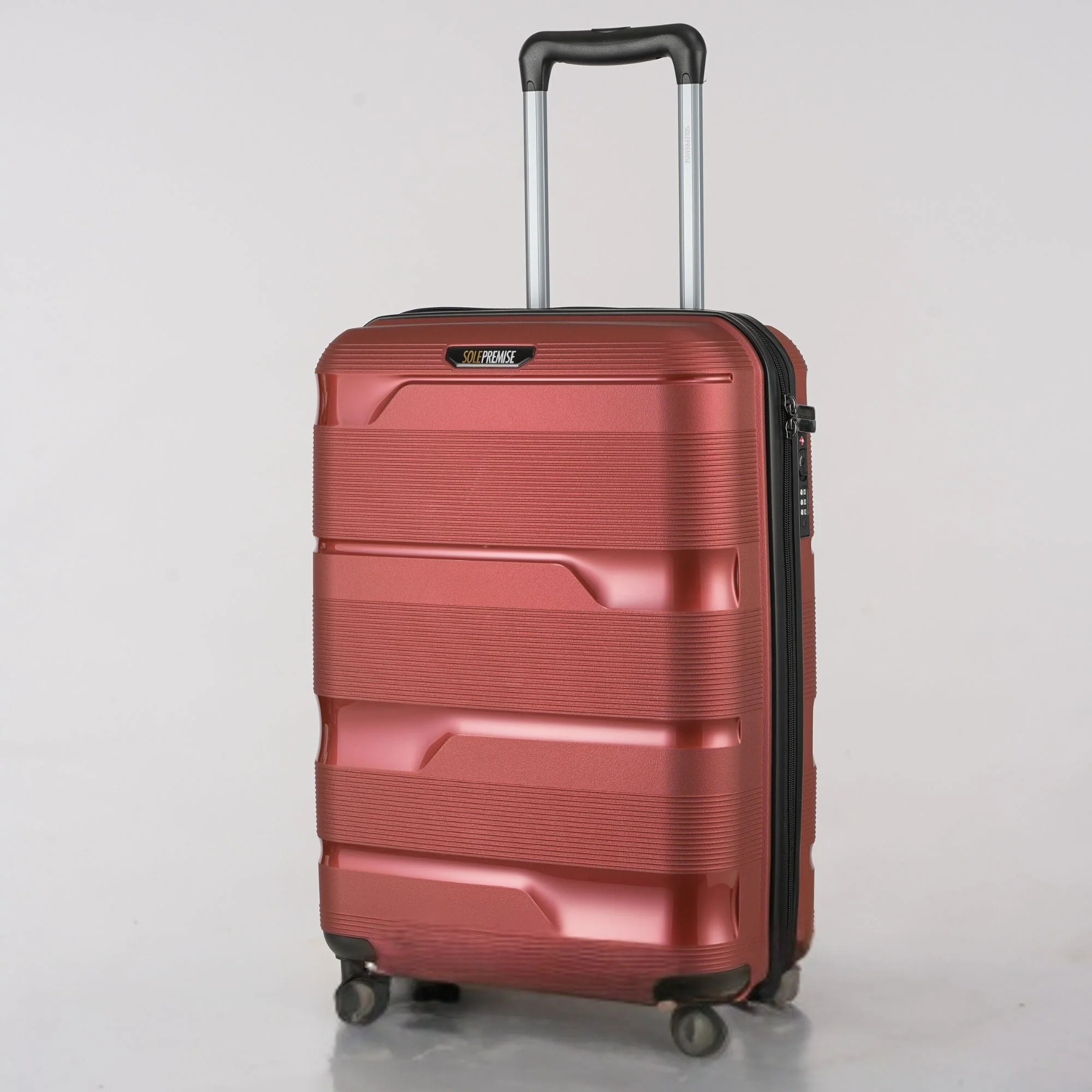 20-inch Red Carry-On Hardcase Roller Luggage with 360° Wheels - Image 4