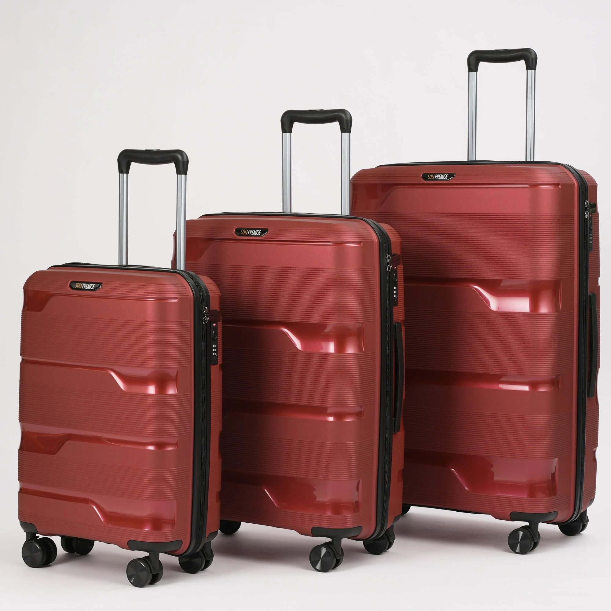 20-inch Red Carry-On Hardcase Roller Luggage with 360° Wheels - Image 8