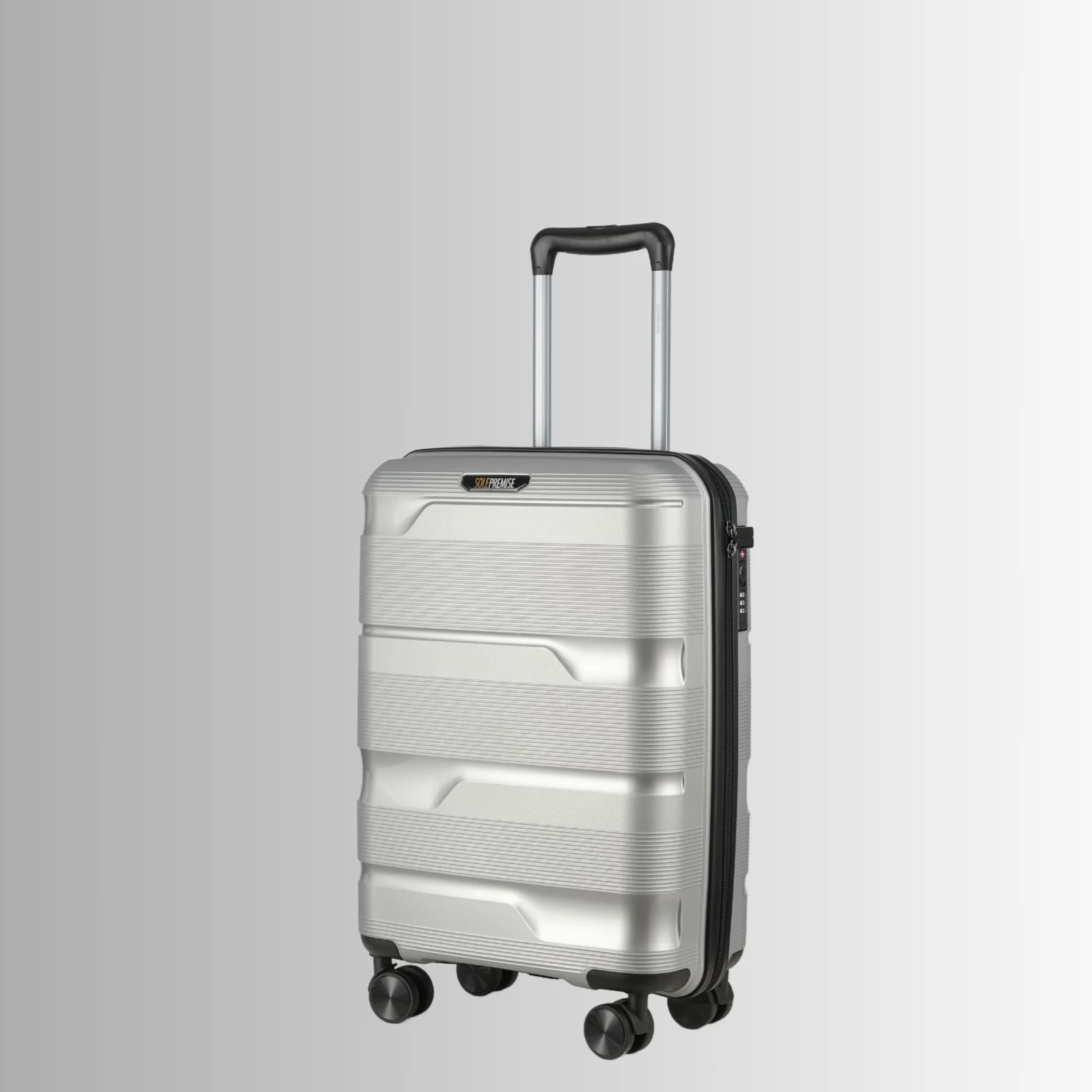 20-inch Silver Carry-On Hardcase Roller Luggage with 360° Wheels - Image 2