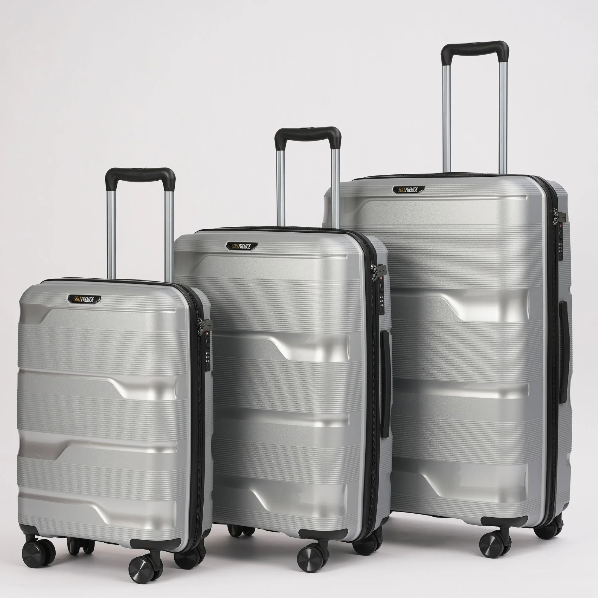 20-inch Silver Carry-On Hardcase Roller Luggage with 360° Wheels - Image 8