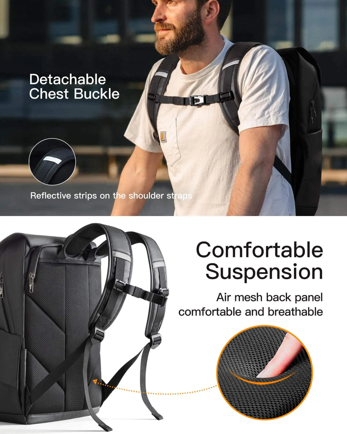 22.8L Splashproof & Expandable Backpack, BP01006 - Image 5