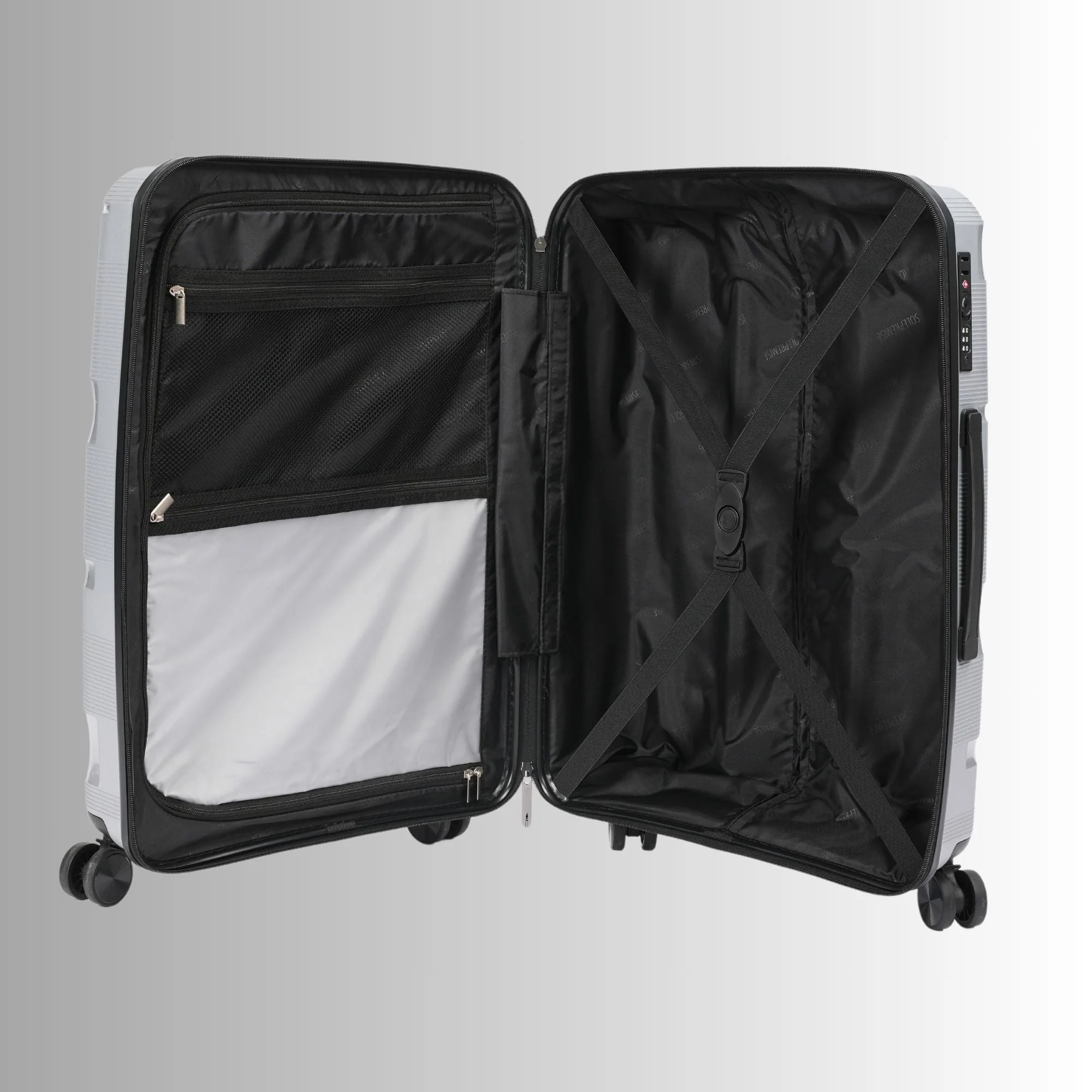 28-inch Silver Hardcase Roller Luggage with 360° Wheels & TSA Lock - Image 7