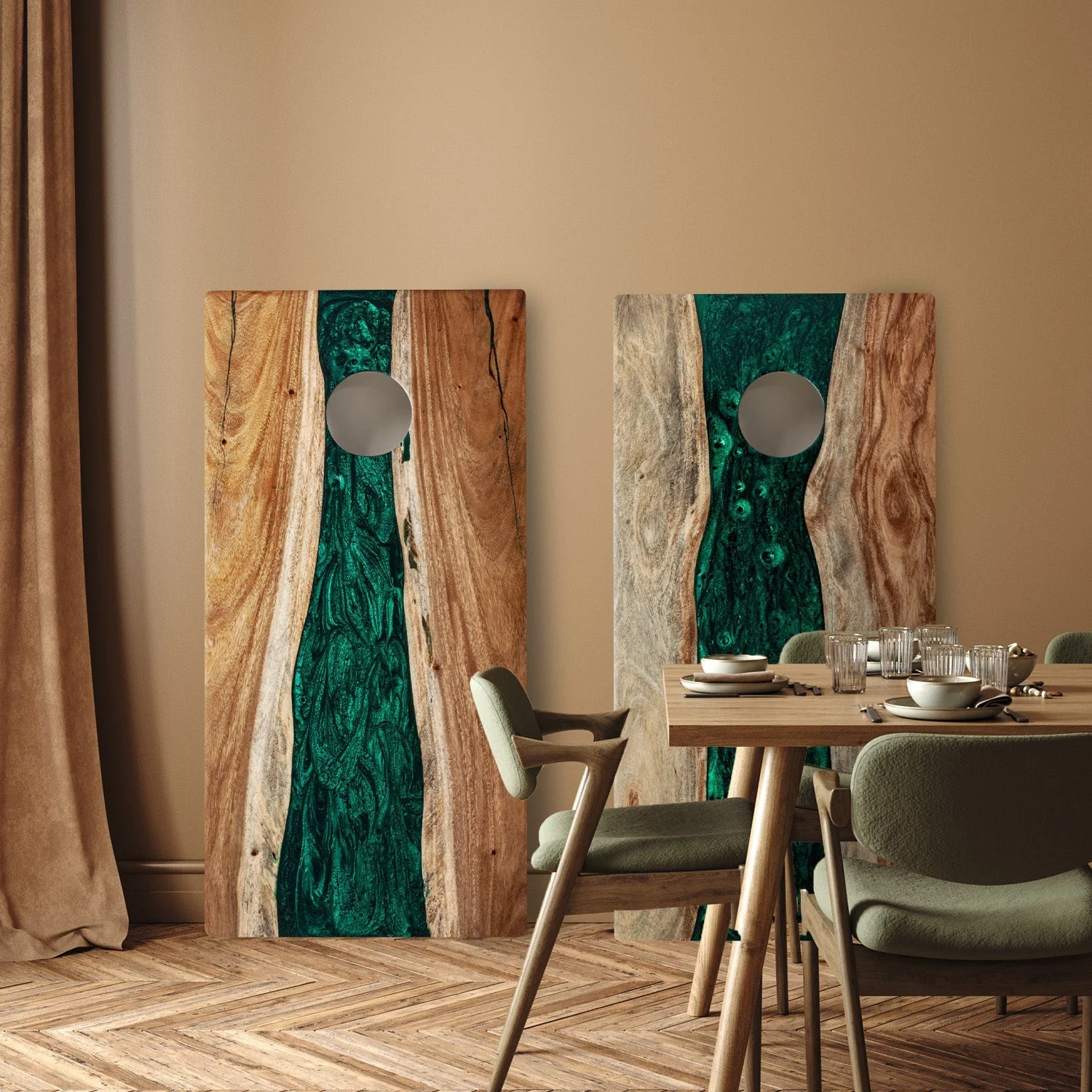 2ft x 4ft Resin & Wood Classic Cornhole Set | Live Edge River Collection - Image 12