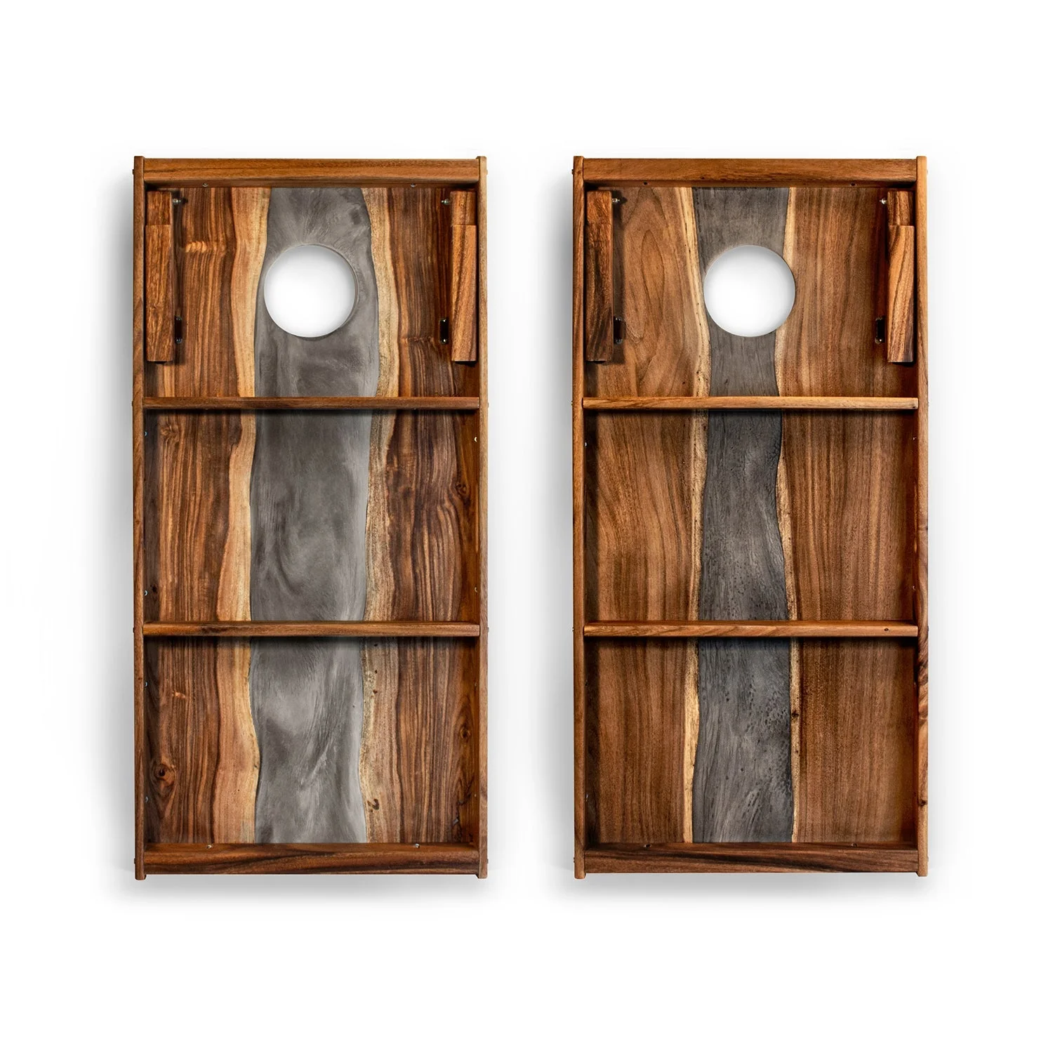 2ft x 4ft Resin & Wood Classic Cornhole Set | Live Edge River Collection - Image 25
