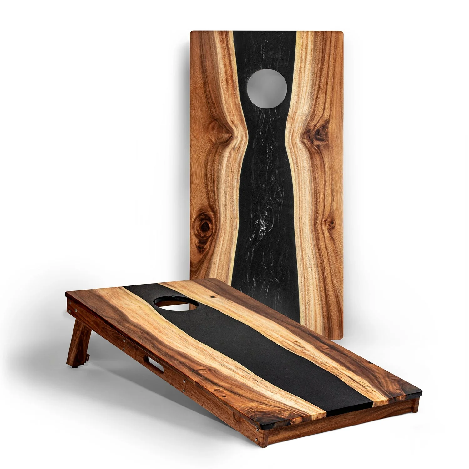 2ft x 4ft Resin & Wood Classic Cornhole Set | Live Edge River Collection - Image 31