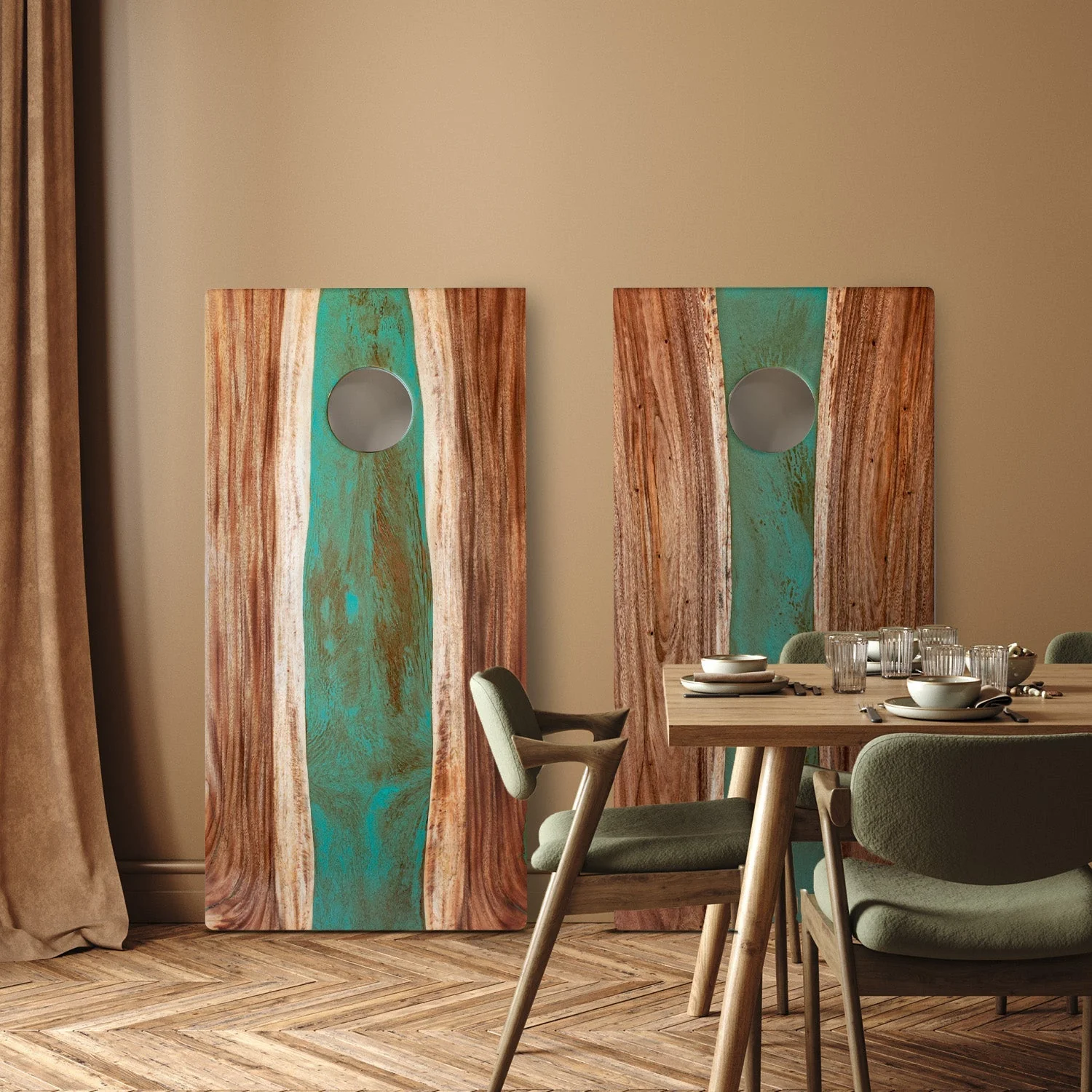 2ft x 4ft Resin & Wood Classic Cornhole Set | Live Edge River Collection - Image 42