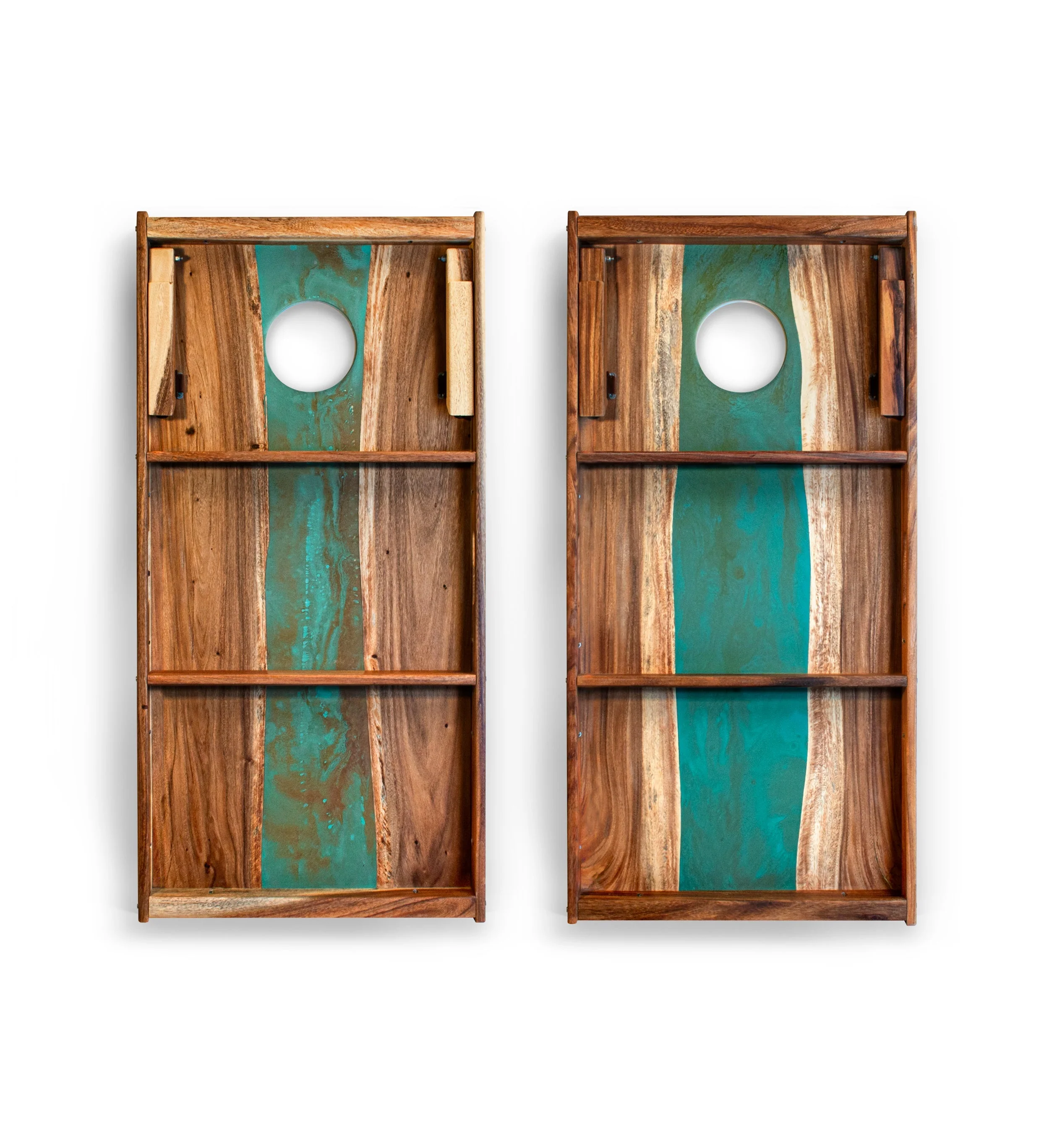 2ft x 4ft Resin & Wood Classic Cornhole Set | Live Edge River Collection - Image 44