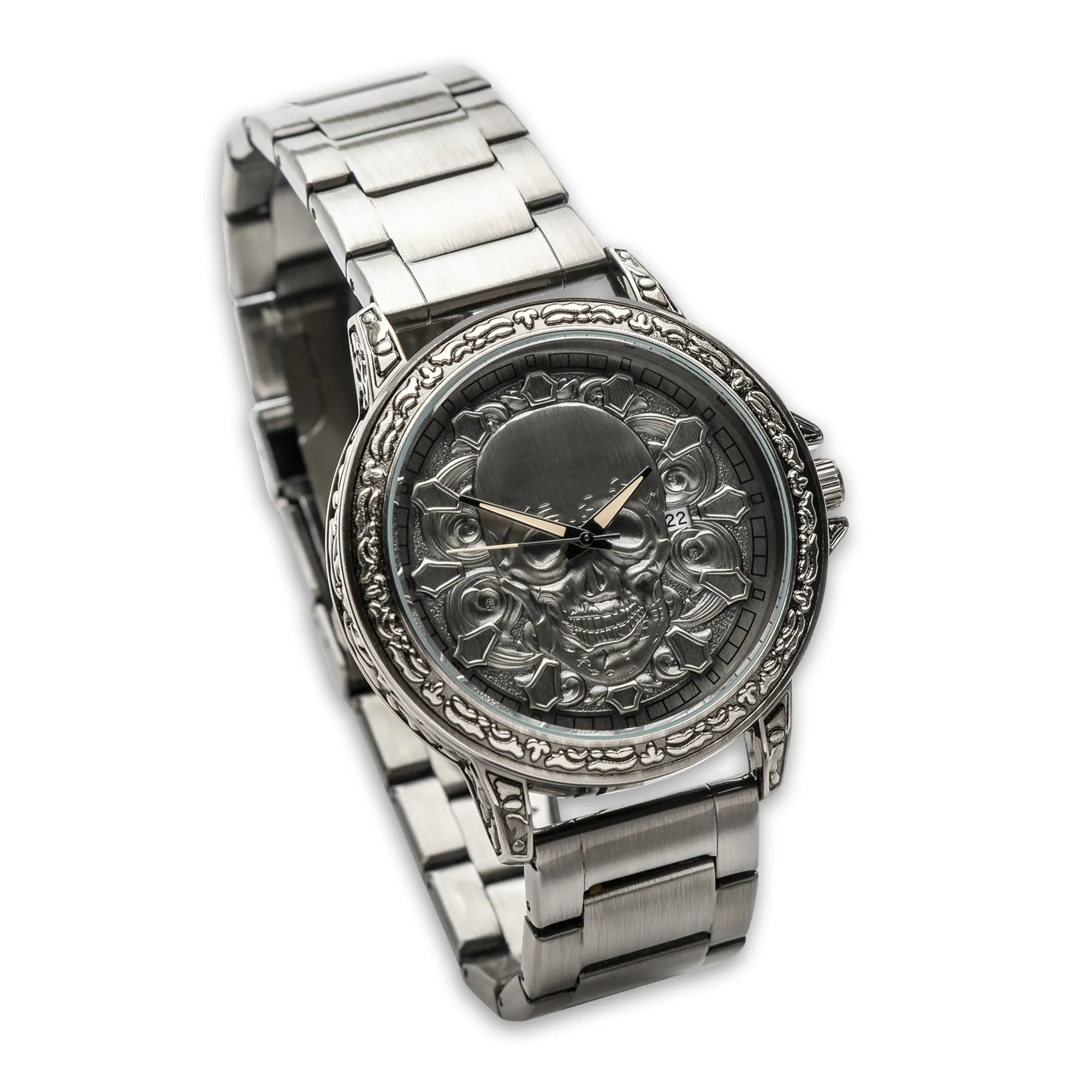 3D Carved Skull Men's Watch