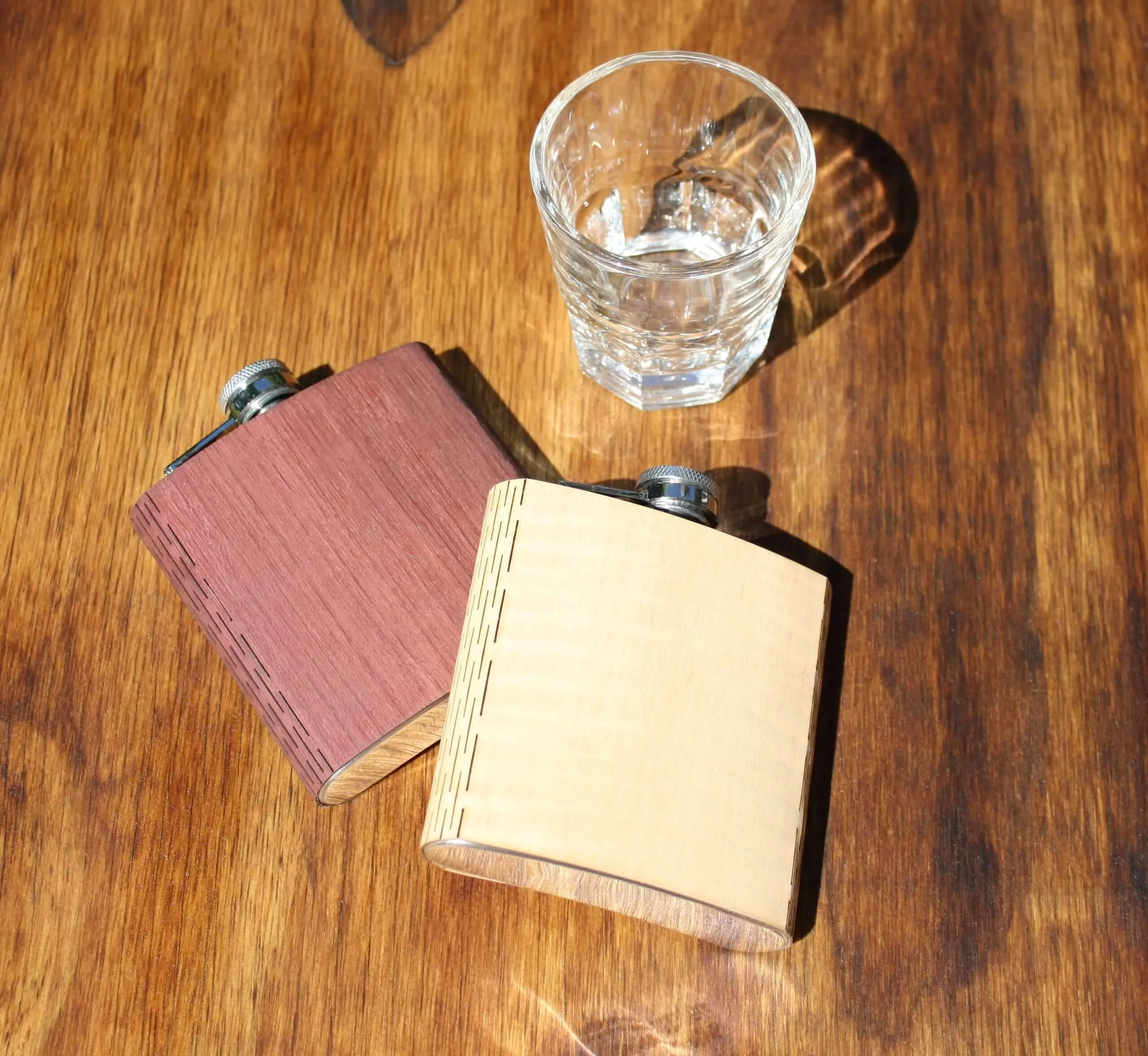 6 oz. Wooden Hip Flask (California Republic Flag in Mahogany) - Image 4