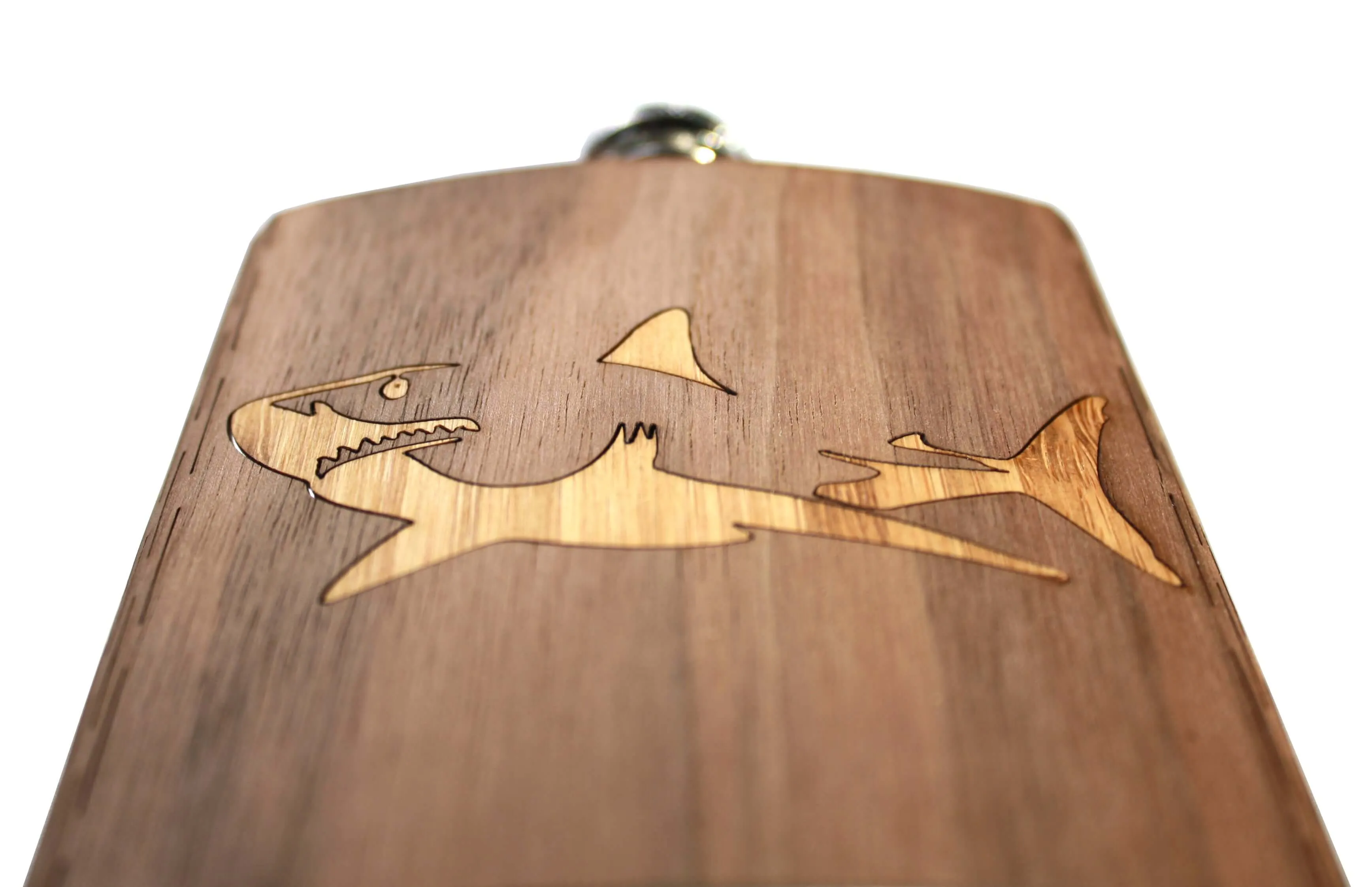 6 oz. Wooden Hip Flask - Great White Shark - Image 7