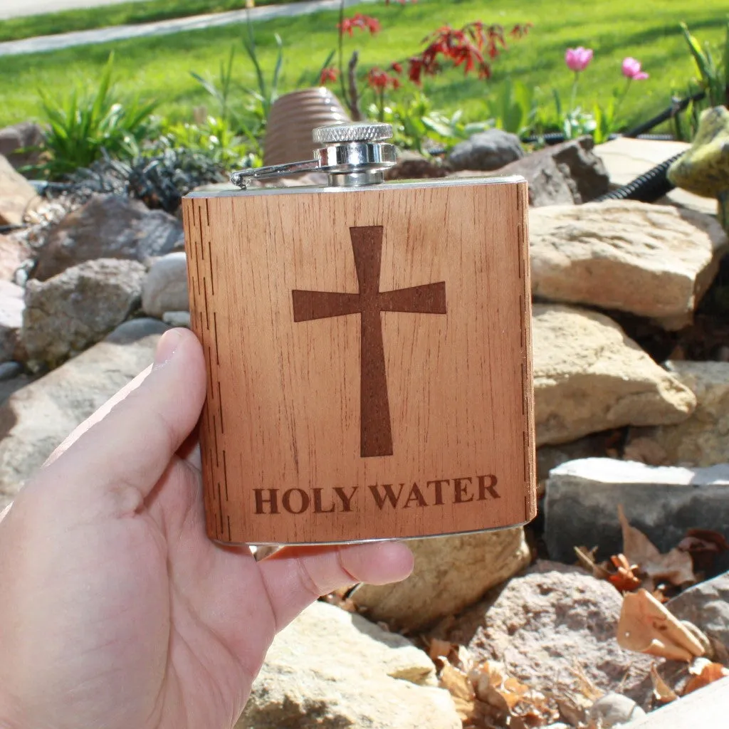 6 oz. Wooden Hip Flask (Happy Hour Collection) - Image 2
