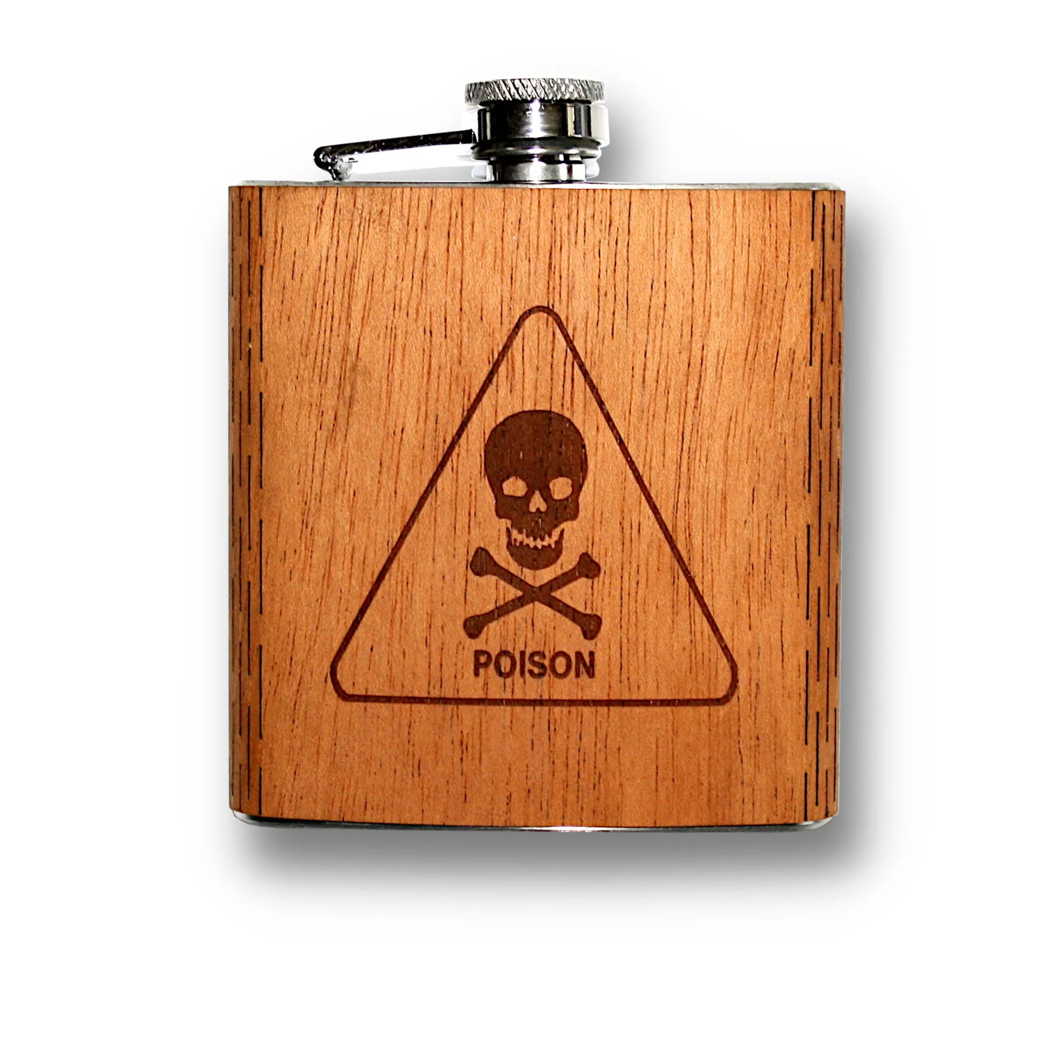 6 oz. Wooden Hip Flask (Happy Hour Collection) - Image 5