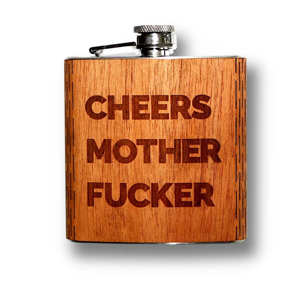 6 oz. Wooden Hip Flask (Happy Hour Collection) - Image 6