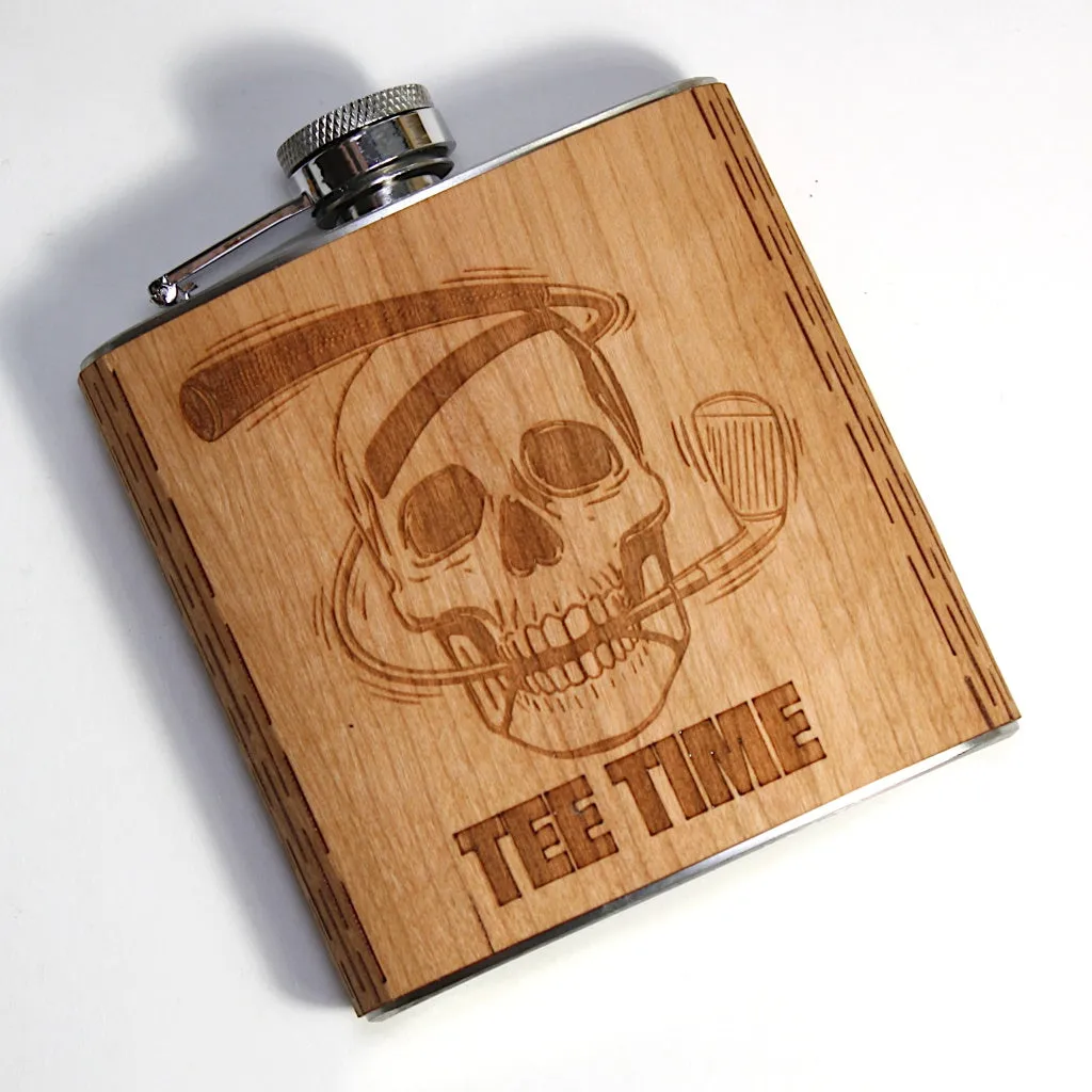 6 oz. Wooden Hip Flask (Tee-Time Collection) - Image 4