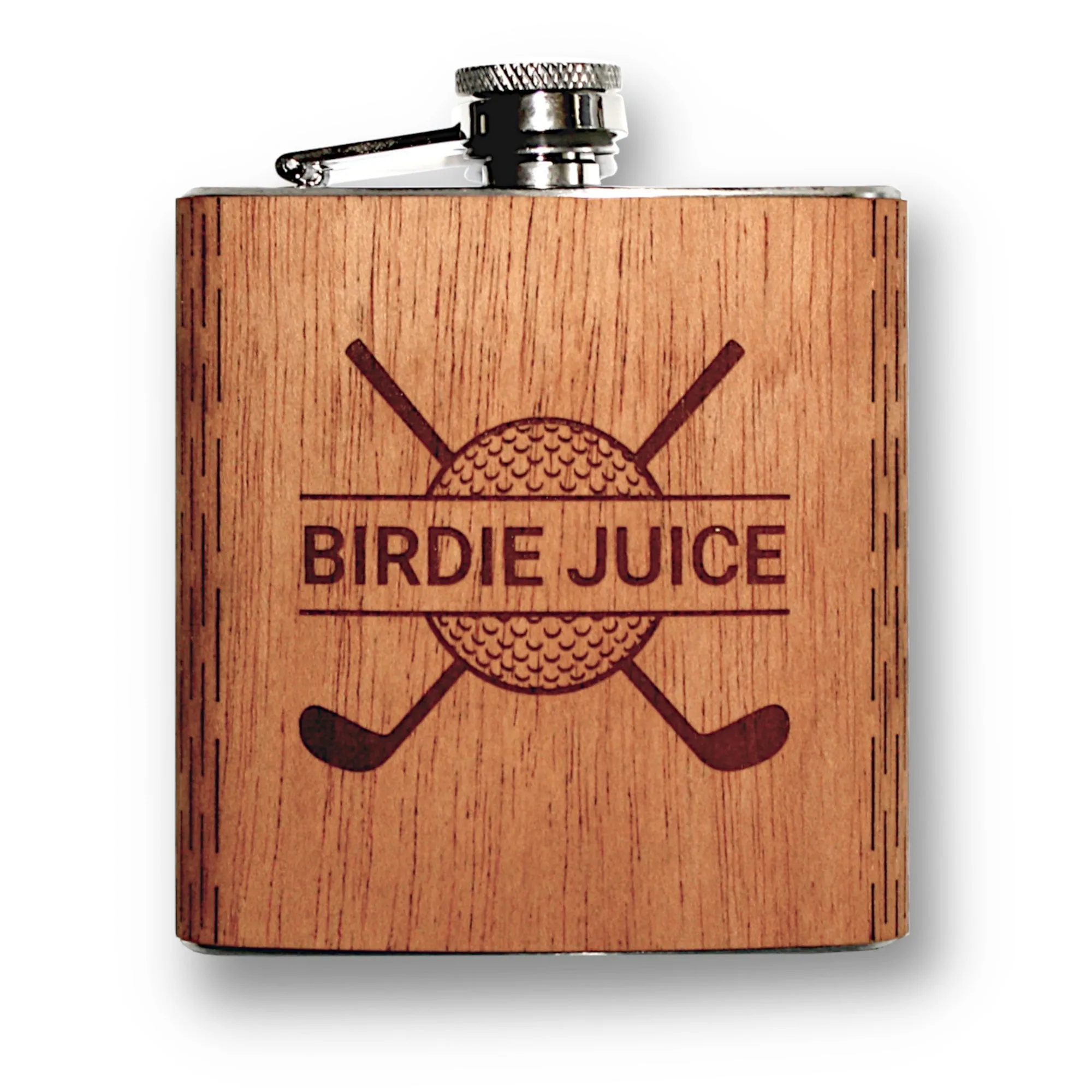 6 oz. Wooden Hip Flask (Tee-Time Collection) - Image 5