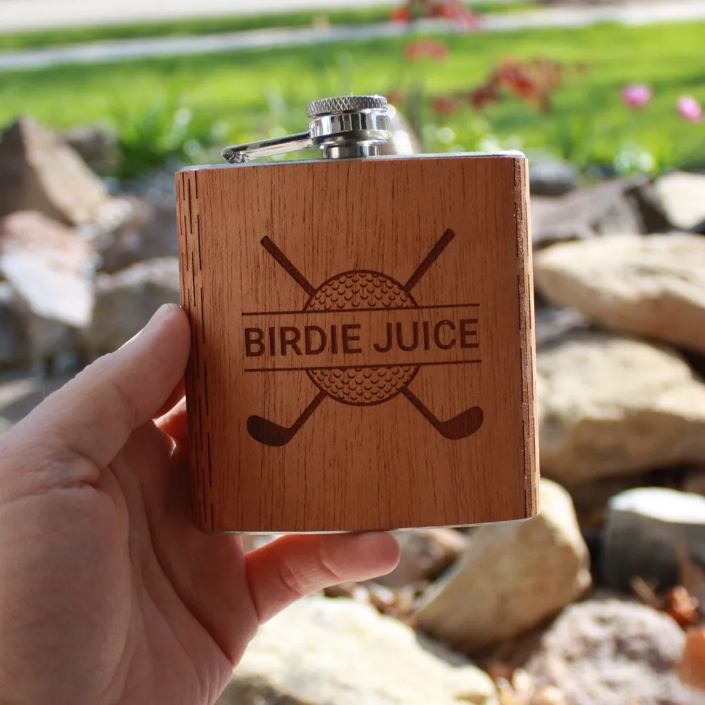 6 oz. Wooden Hip Flask (Tee-Time Collection) - Image 6