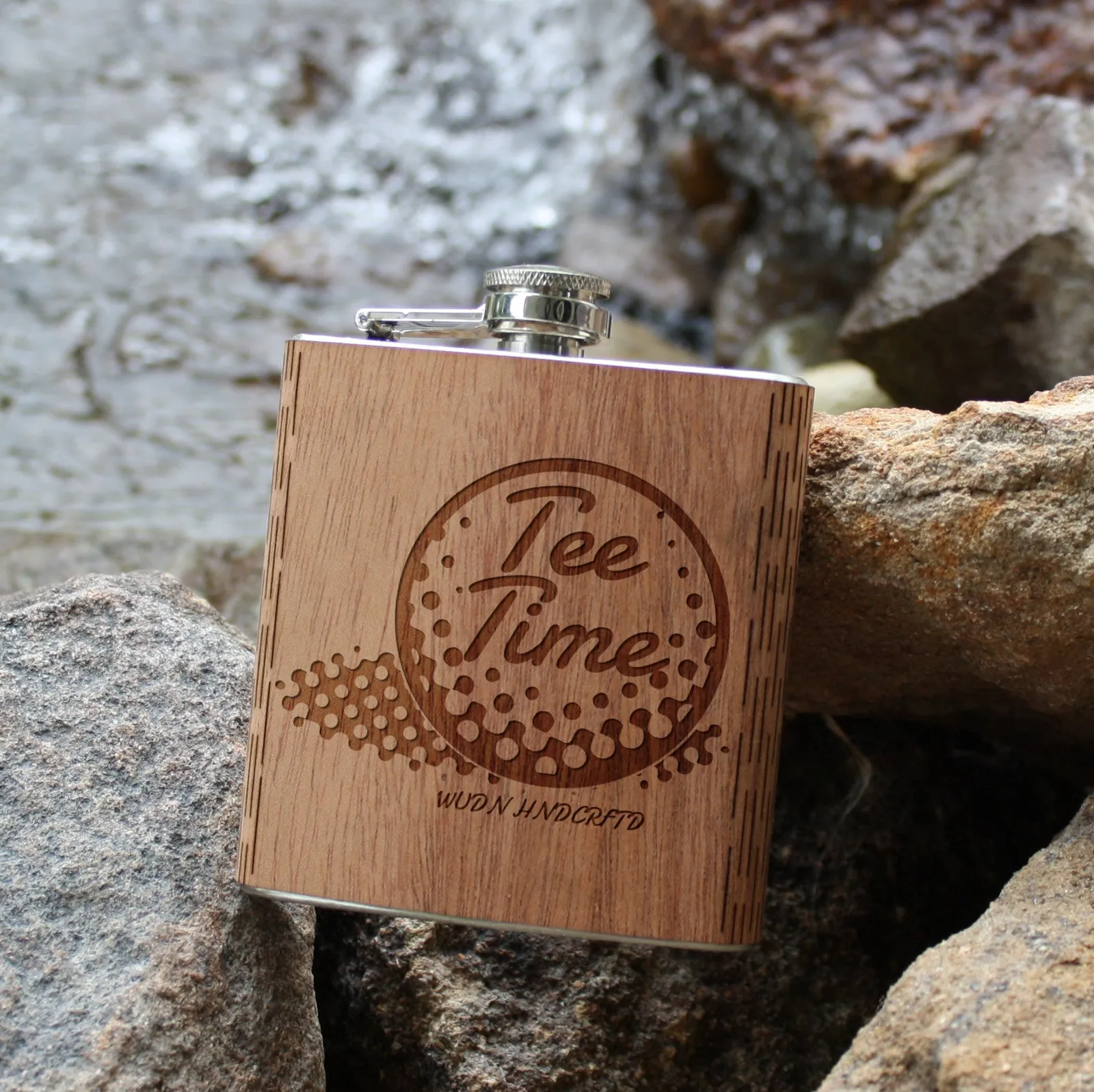 6 oz. Wooden Hip Flask (Tee-Time Collection) - Image 8