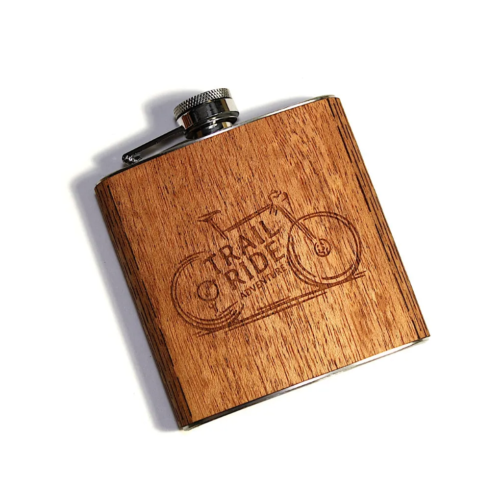 6 oz. Wooden Hip Flask (Trail Ride Collection) - Image 2