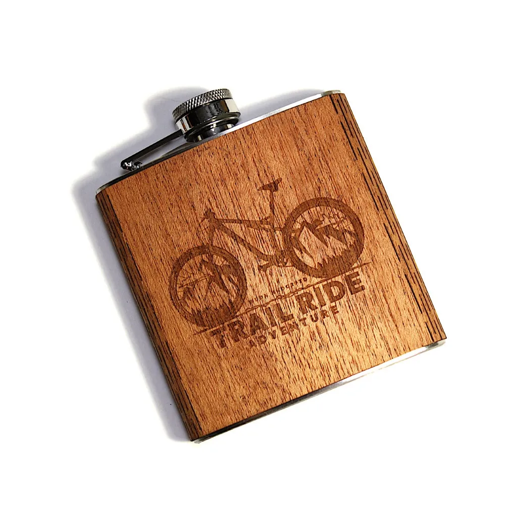 6 oz. Wooden Hip Flask (Trail Ride Collection) - Image 3