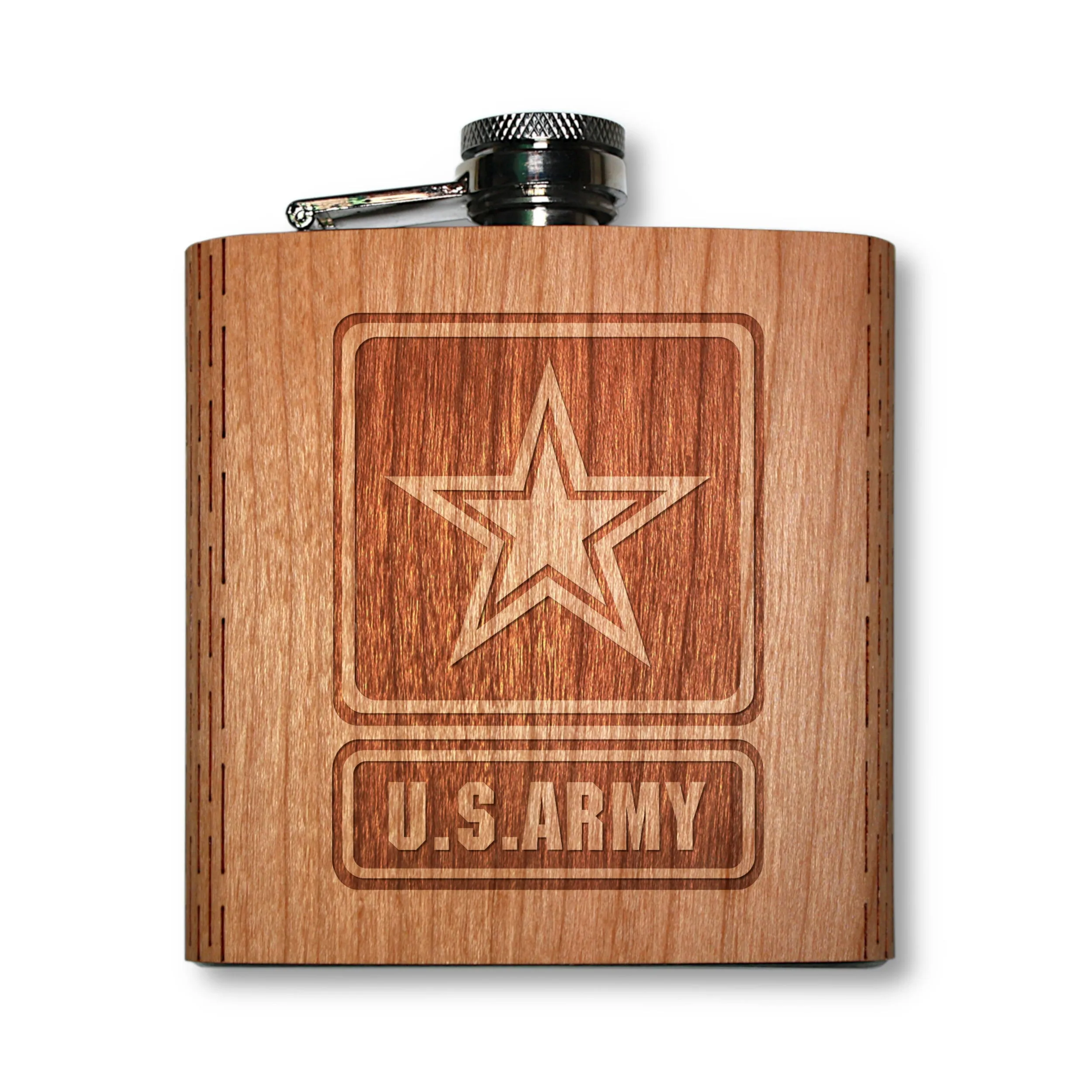 6 oz. Wooden Hip Flask (US Military Collection) - Image 10