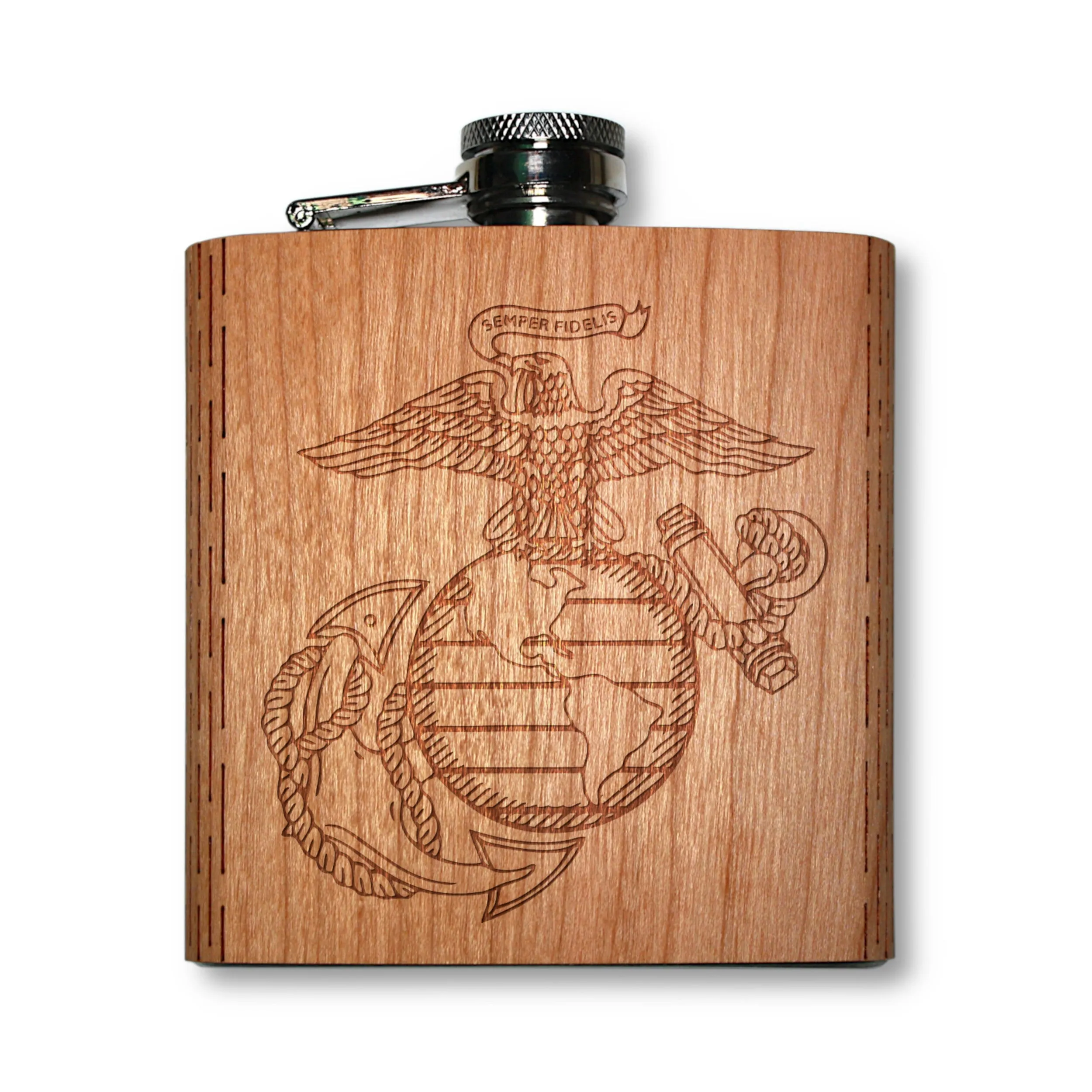 6 oz. Wooden Hip Flask (US Military Collection) - Image 11