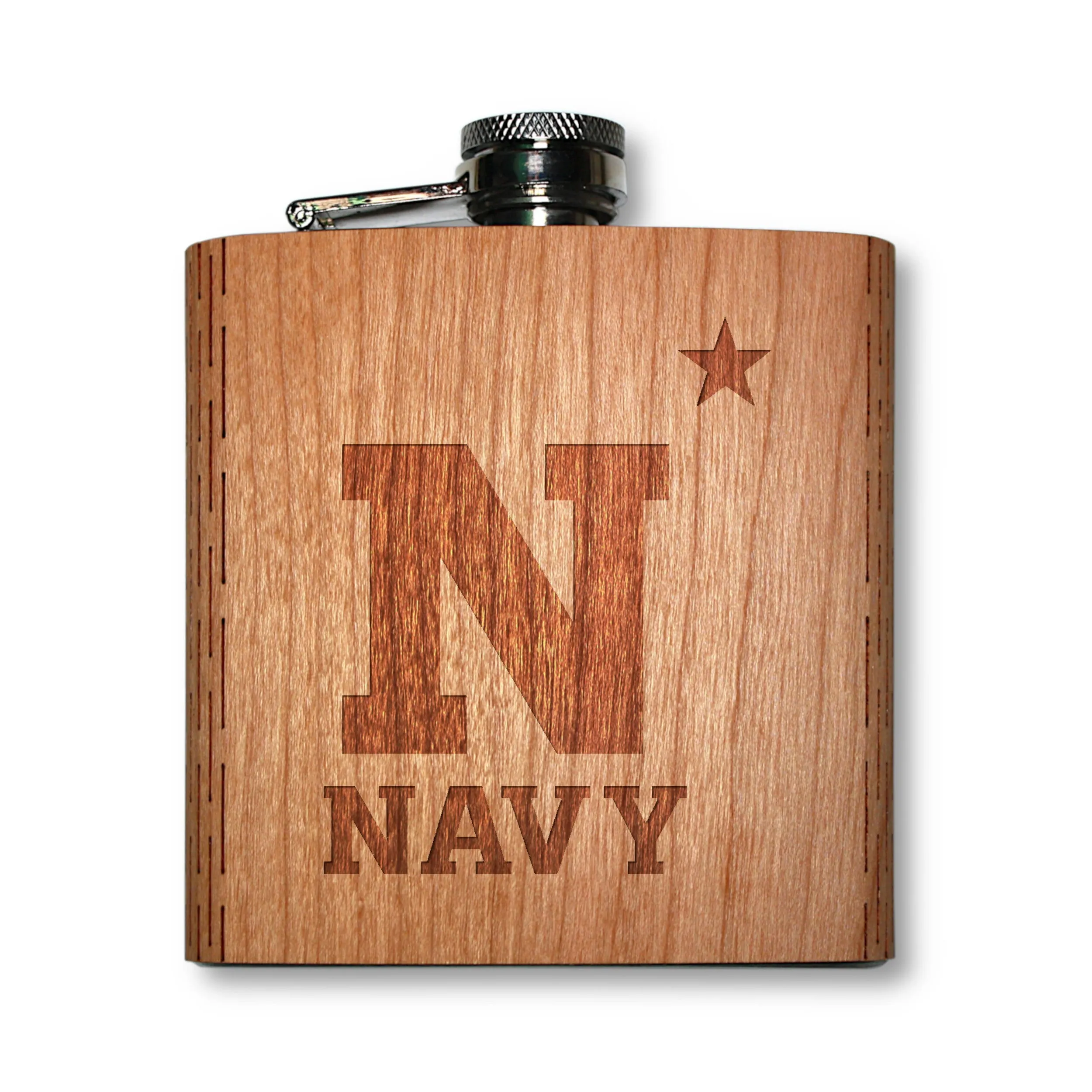6 oz. Wooden Hip Flask (US Military Collection) - Image 7