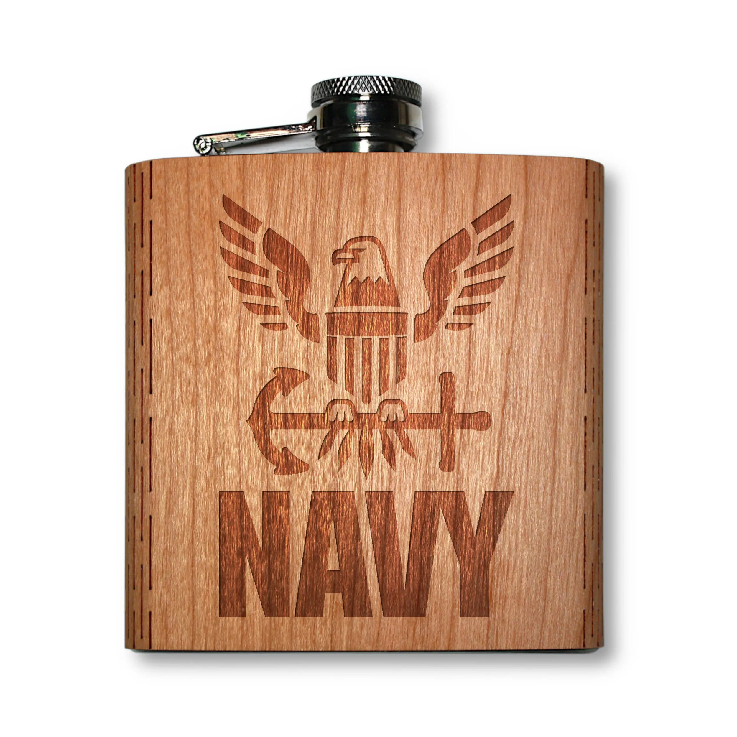 6 oz. Wooden Hip Flask (US Military Collection) - Image 8