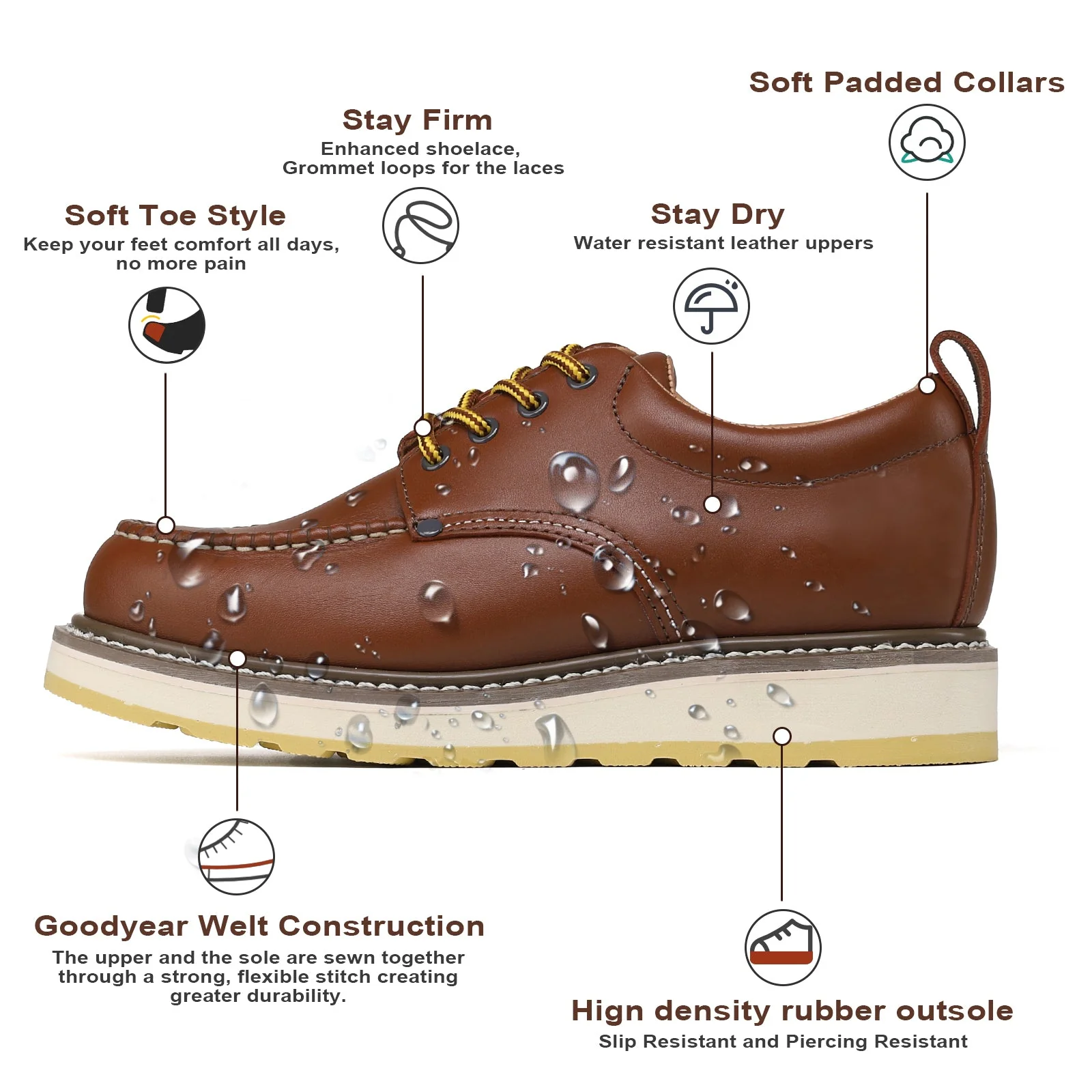 82994 Men's 4" Soft Toe Leather Oxford Work Shoes Diehard - Image 3
