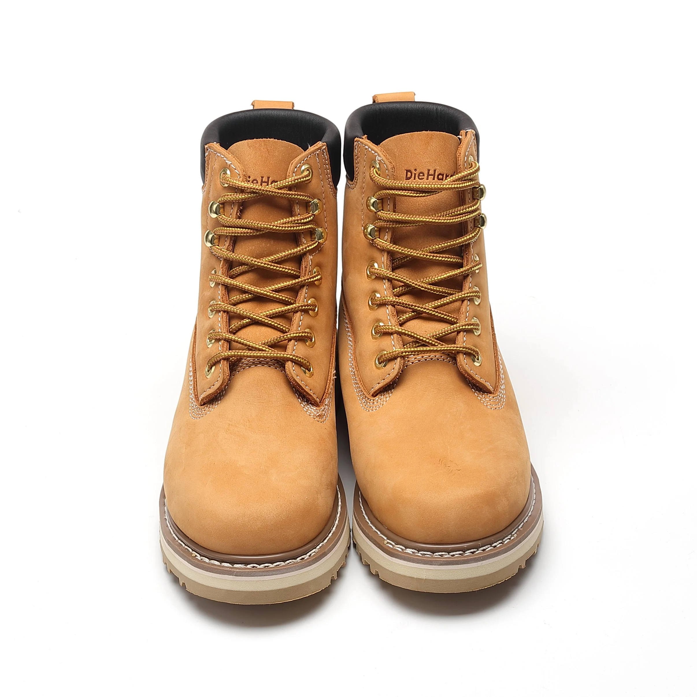 84101 Men's Soft Toe Nubuck Leather Non-Slip Work Boots - 6" Wheat - Image 3