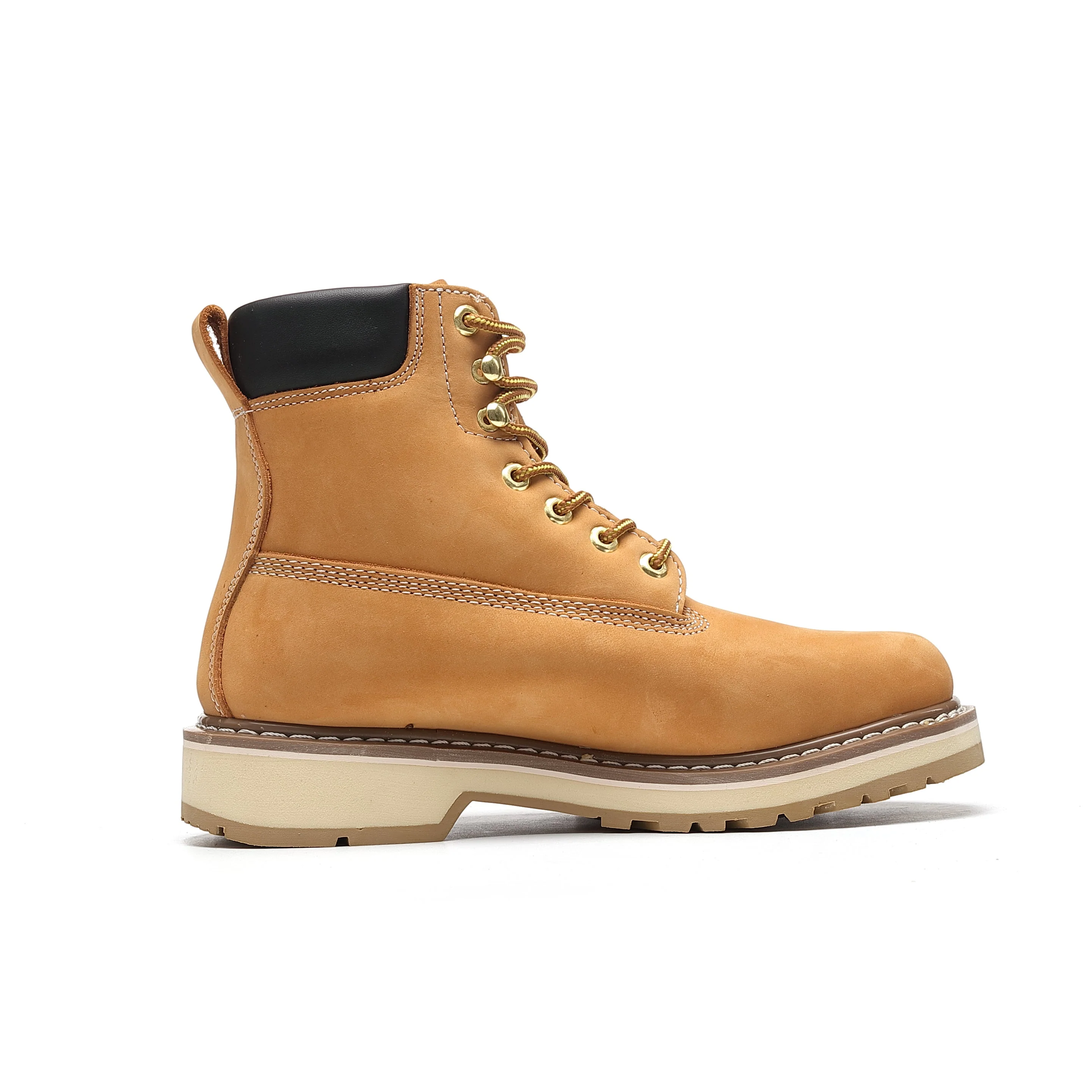 84101 Men's Soft Toe Nubuck Leather Non-Slip Work Boots - 6" Wheat - Image 8