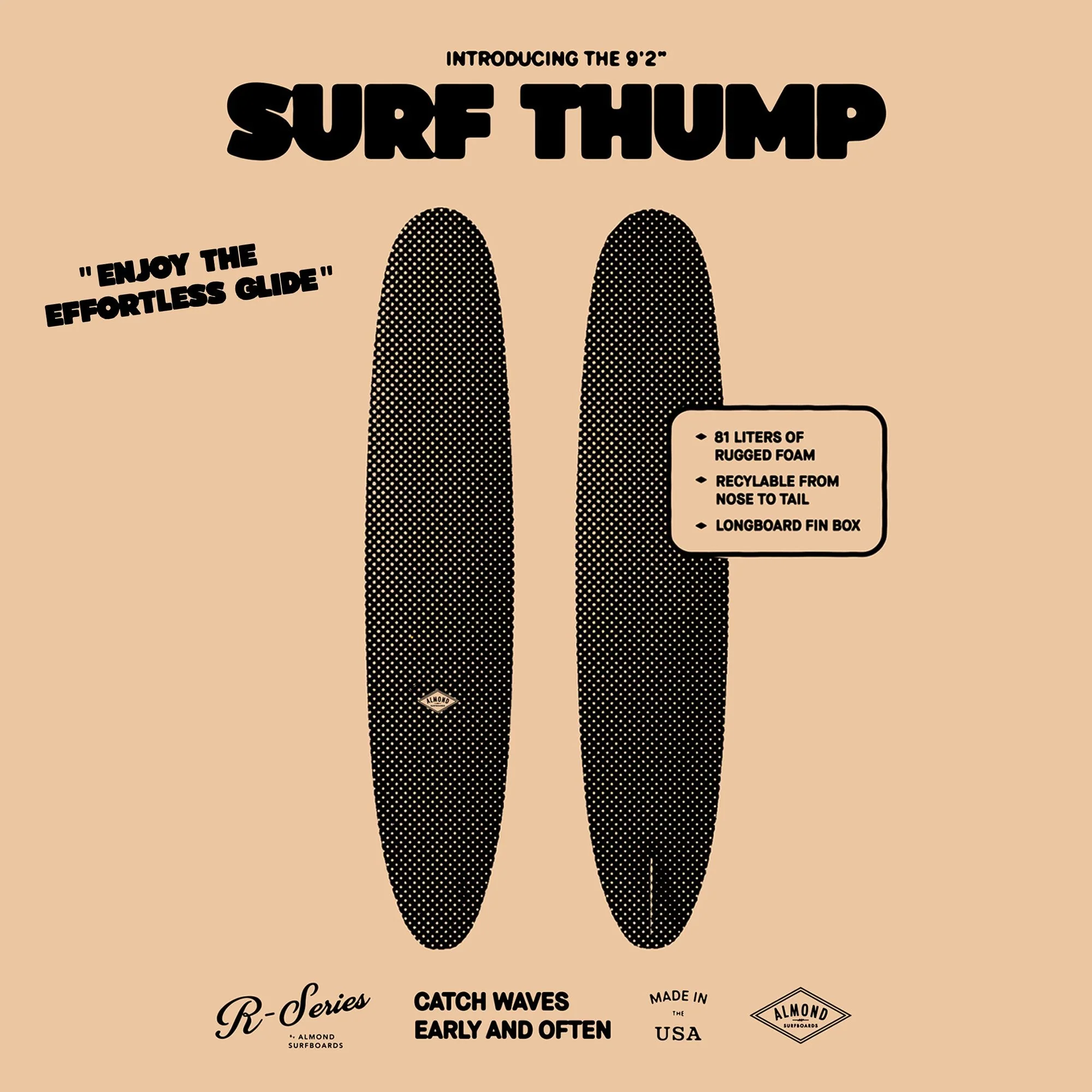 9'2 R-Series | Surf Thump Longboard Surfboard - Image 12