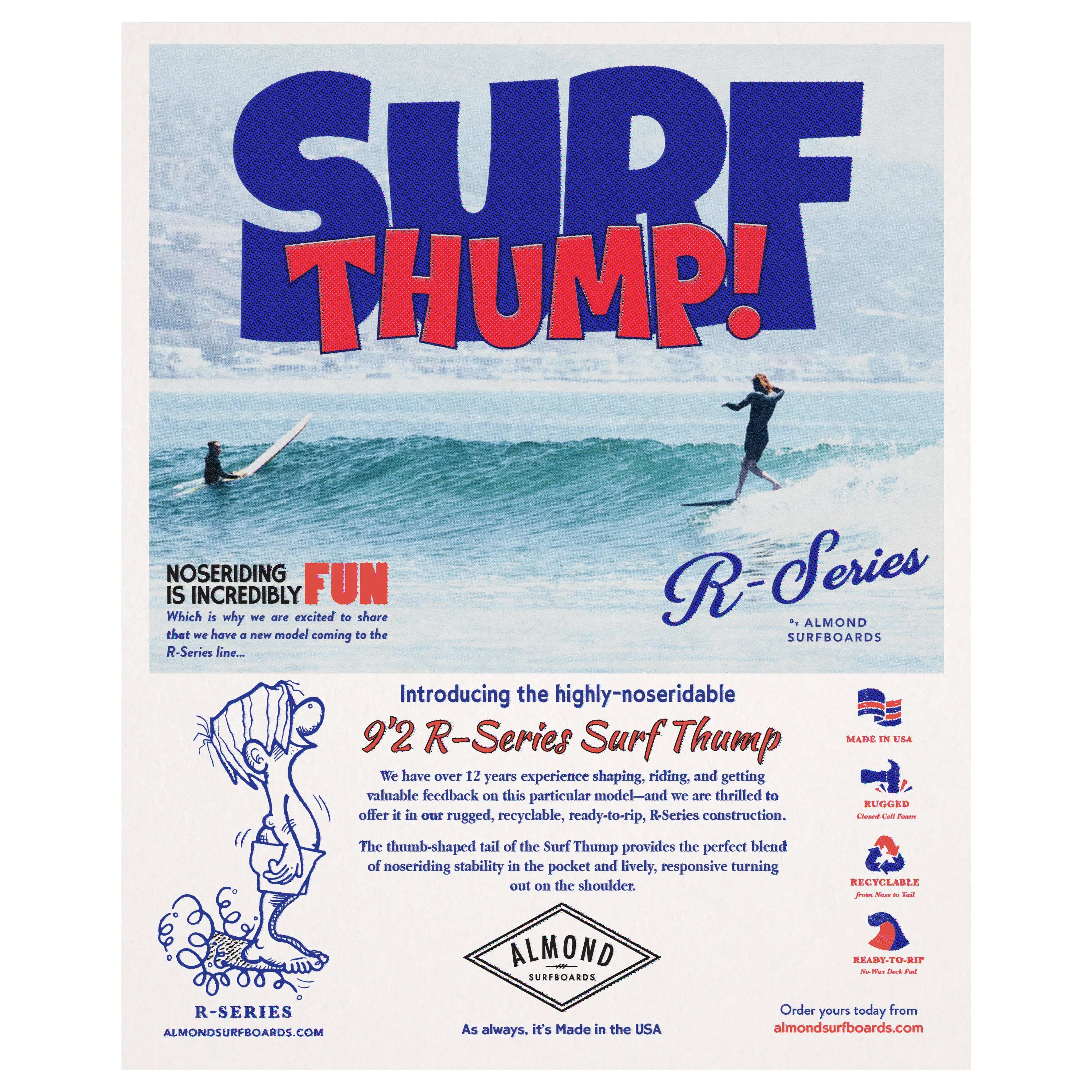 9'2 R-Series | Surf Thump Longboard Surfboard - Image 14