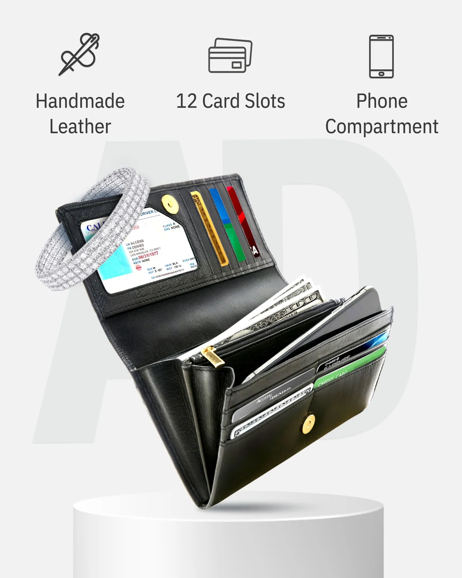 RFID Protected Accordion Clutch Wallet - Image 11
