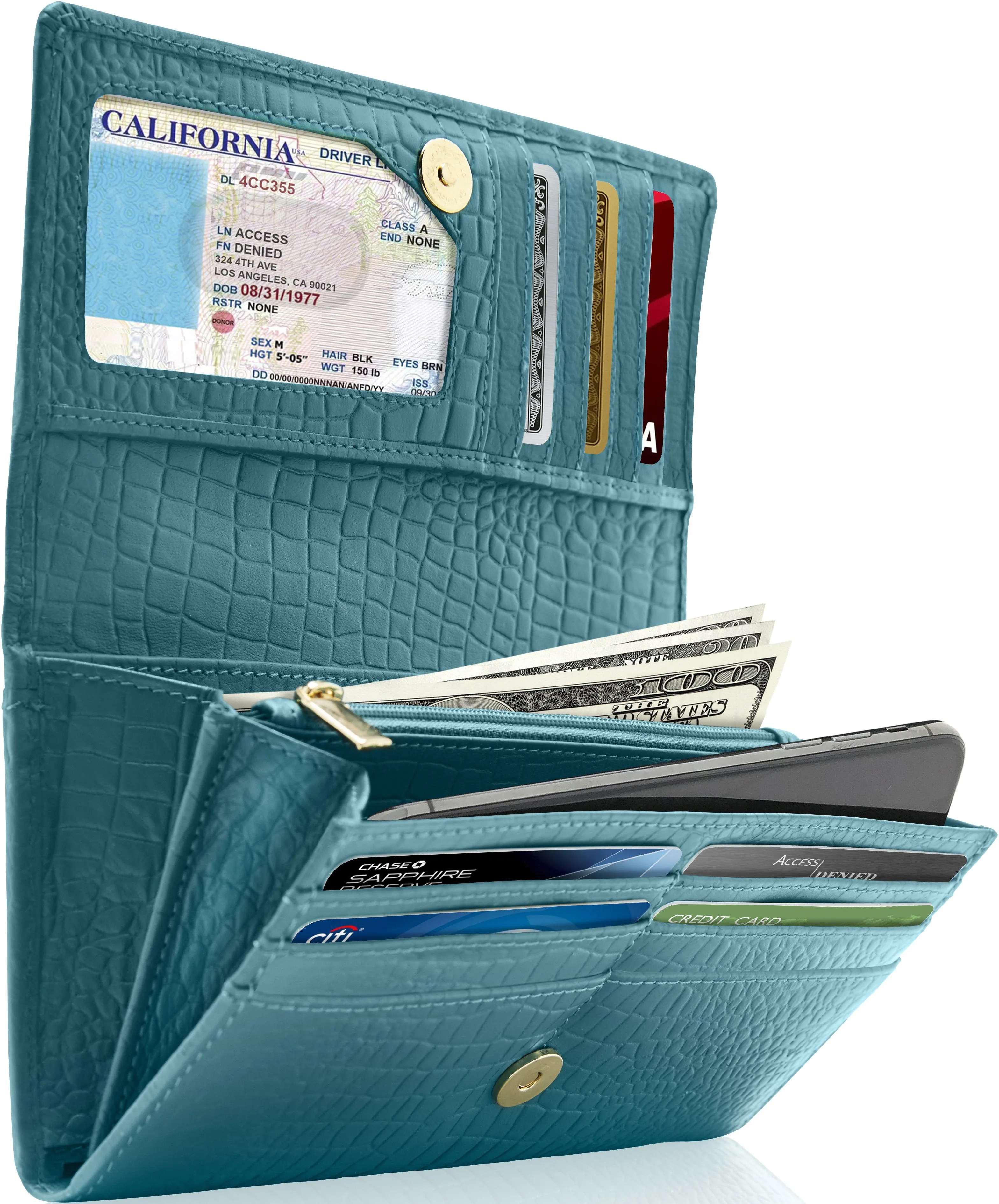 RFID Protected Accordion Clutch Wallet - Image 16