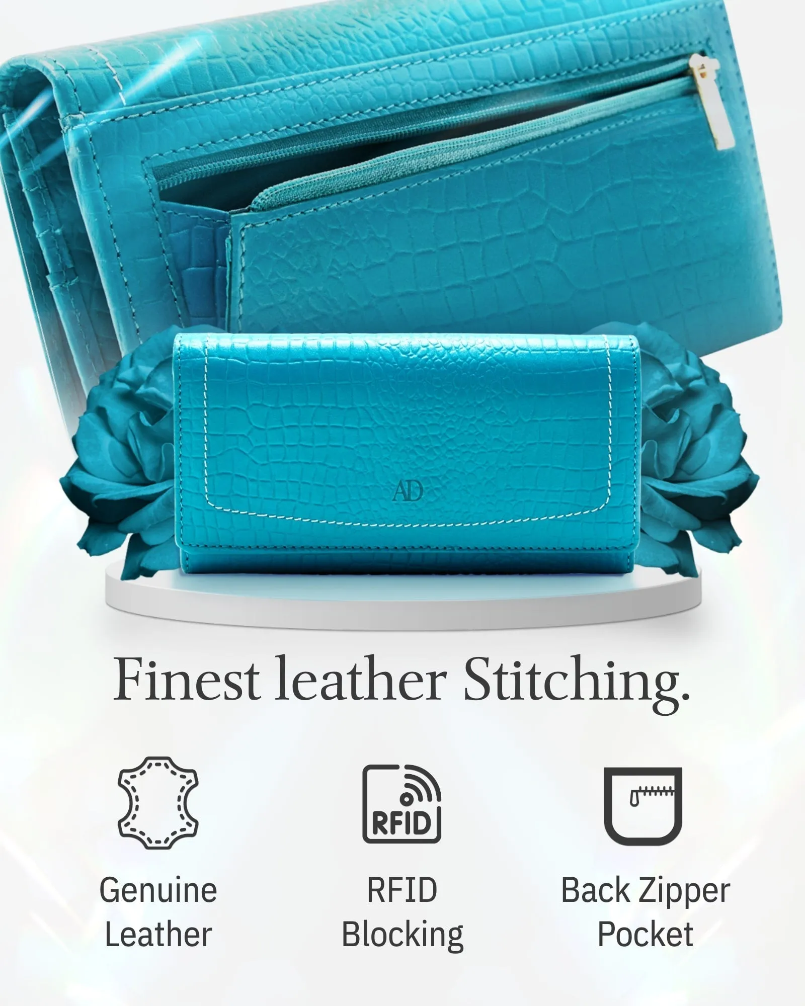 RFID Protected Accordion Clutch Wallet - Image 18