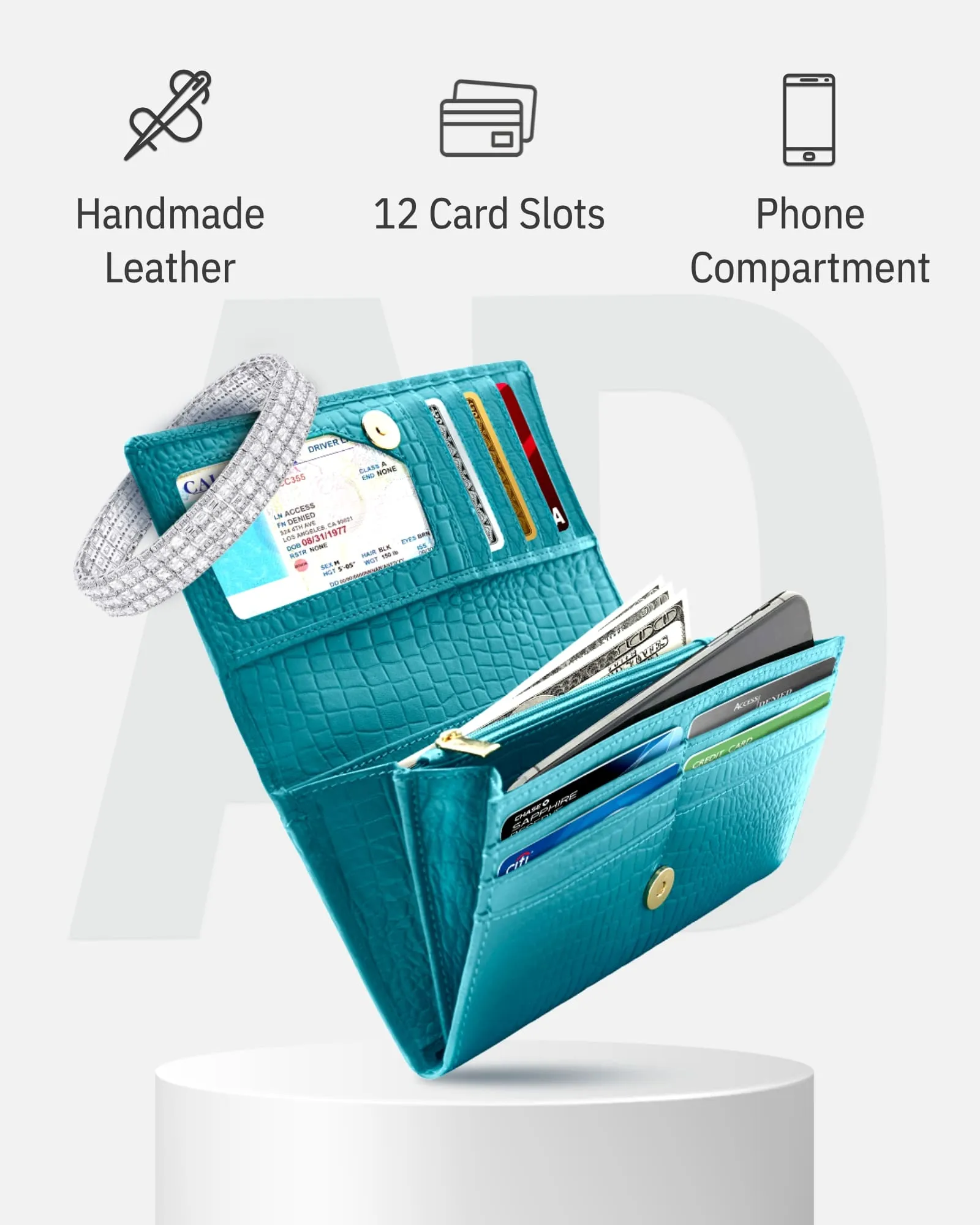 RFID Protected Accordion Clutch Wallet - Image 19