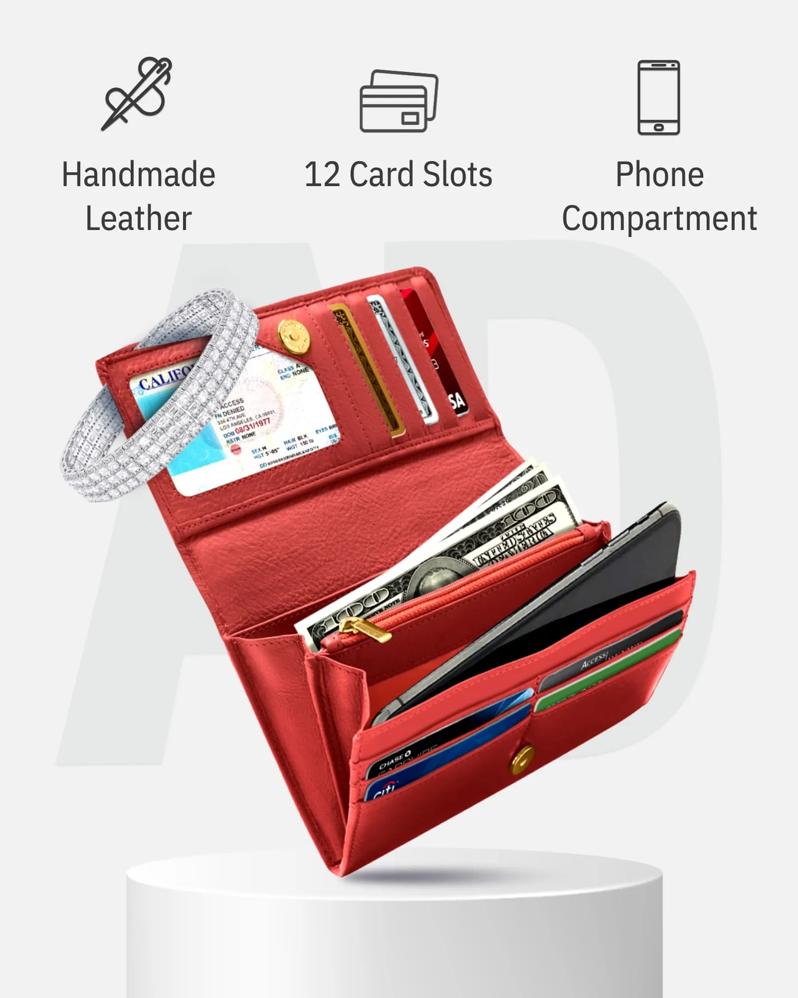 RFID Protected Accordion Clutch Wallet - Image 25