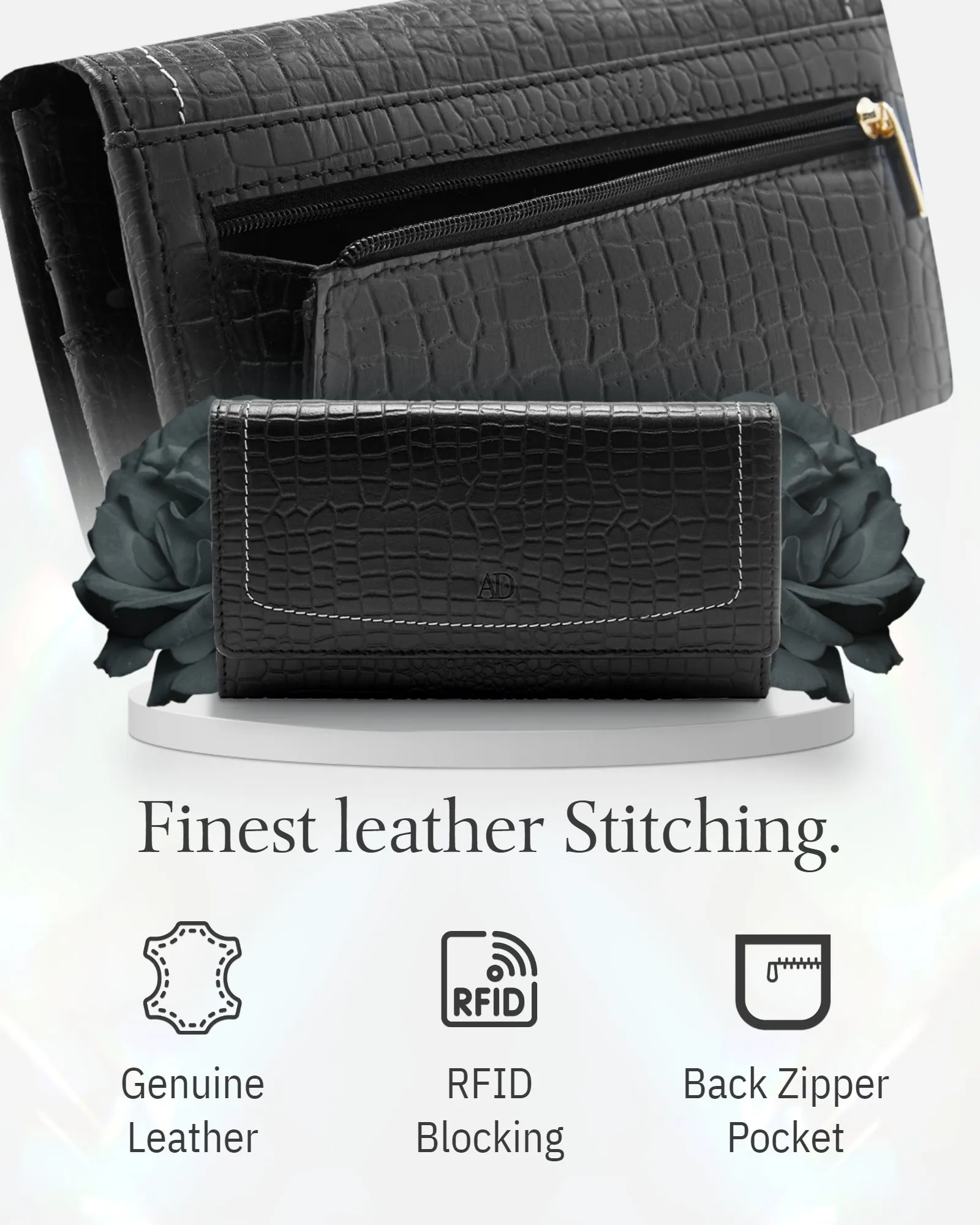 RFID Protected Accordion Clutch Wallet - Image 3