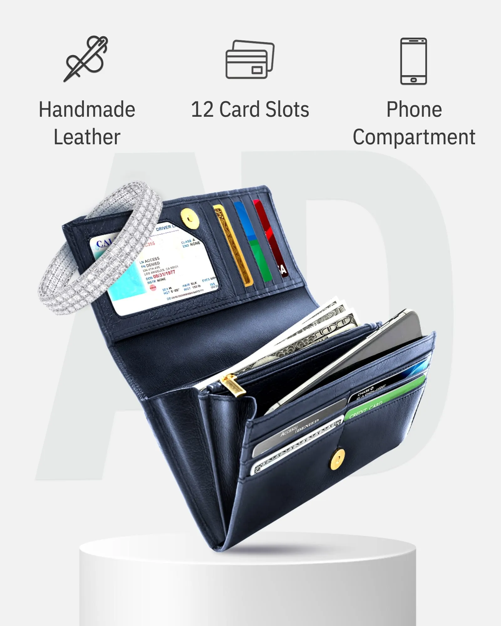 RFID Protected Accordion Clutch Wallet - Image 31